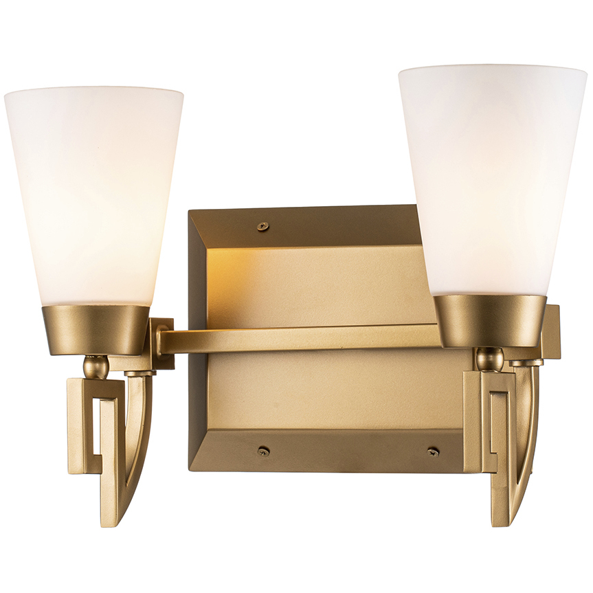 Lemuria 2 Light 14 inch Laquered Gold Bath Bar Wall Light