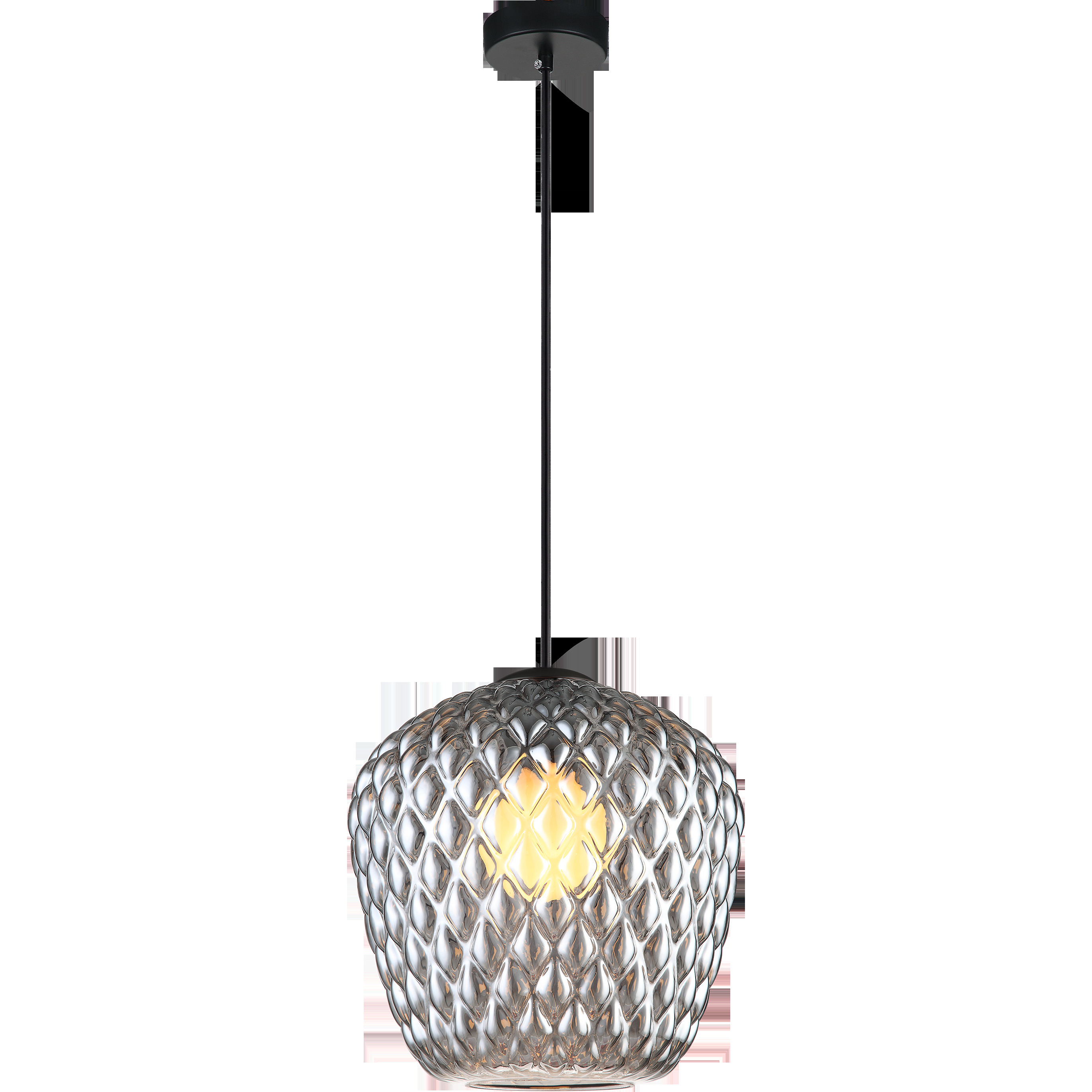 Quilted Gem 1 Light 9.88 inch Matte Black Pendant Ceiling Light in Smoke