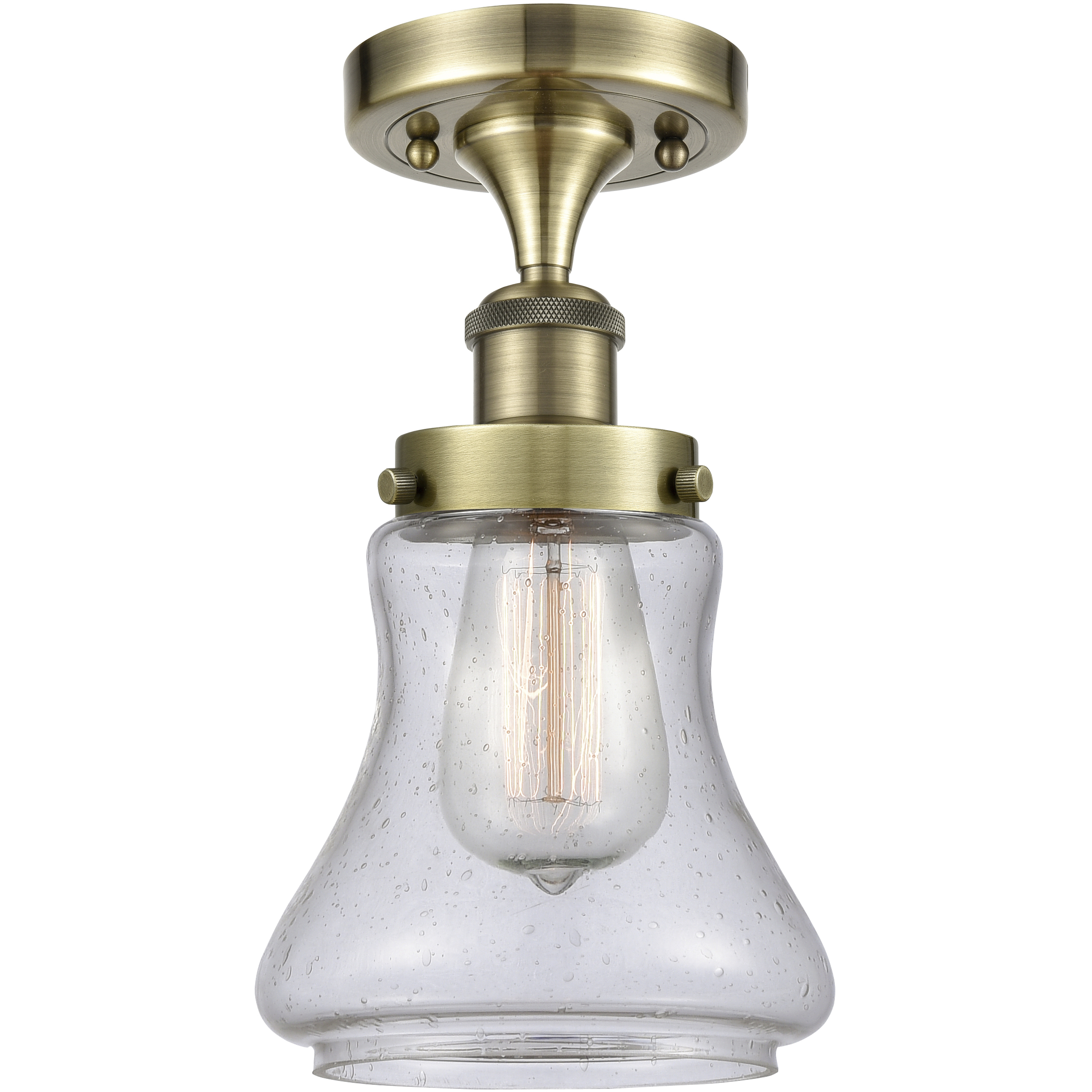 Bellmont 1 Light 6.5 inch Antique Brass Semi-Flush Mount Ceiling Light