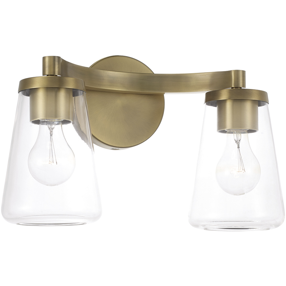 Aaron 2 Light 15 inch Aged Brass Vanity Light Wall Light