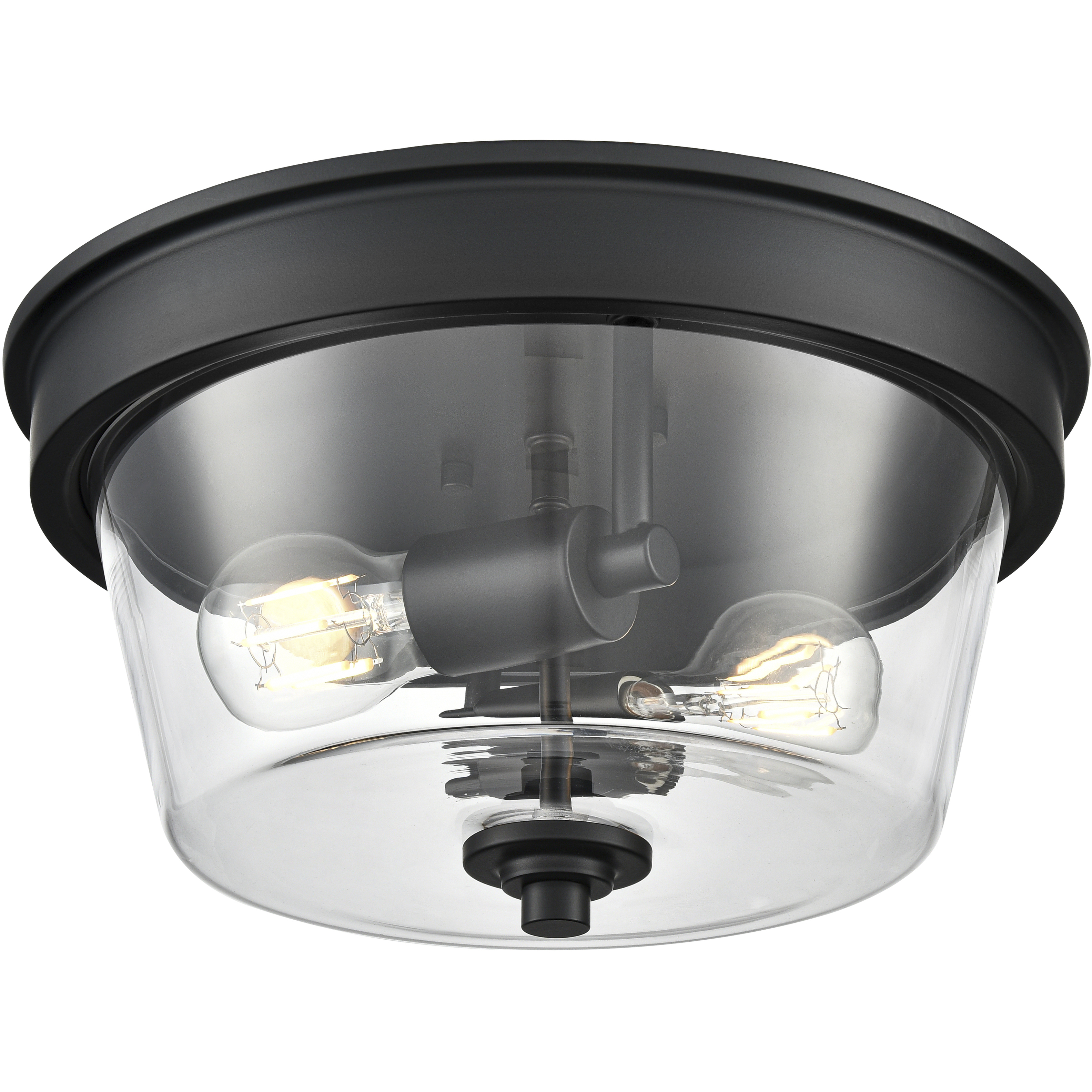 Strayhan 2 Light 13 inch Matte Black Flush Mount Ceiling Light