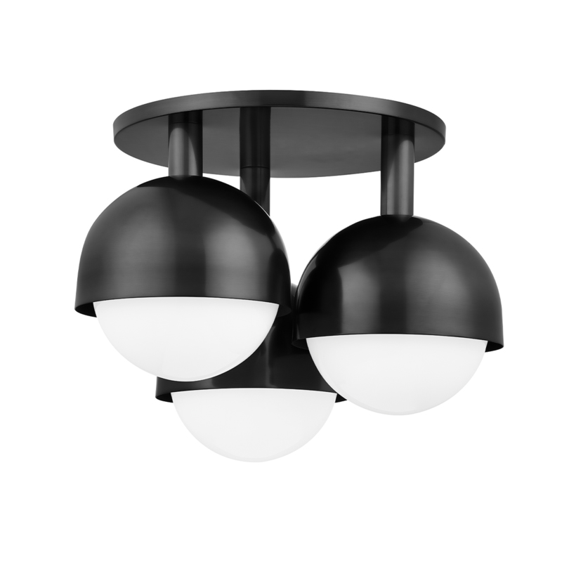 Foster 3 Light 18.75 inch Old Bronze Semi Flush Ceiling Light