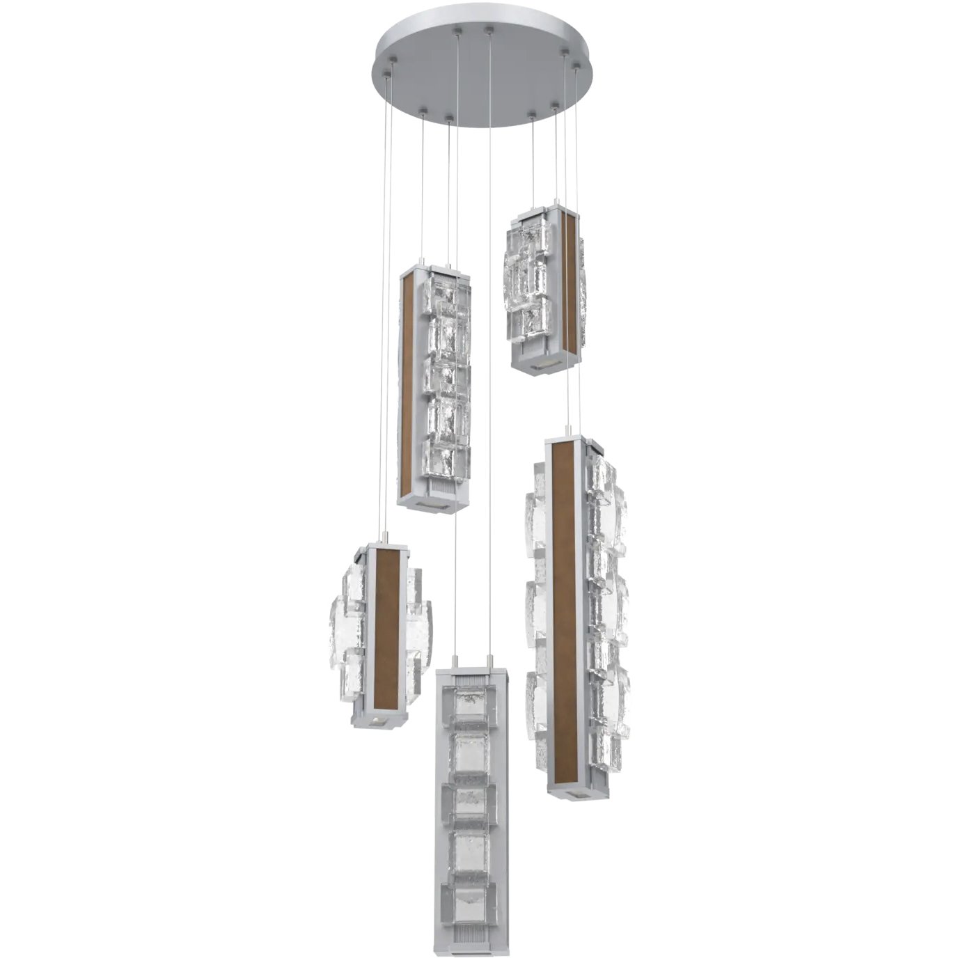 Tessera LED 21.3 inch Classic Silver with Nutmeg Multi-Pendant Ceiling Light