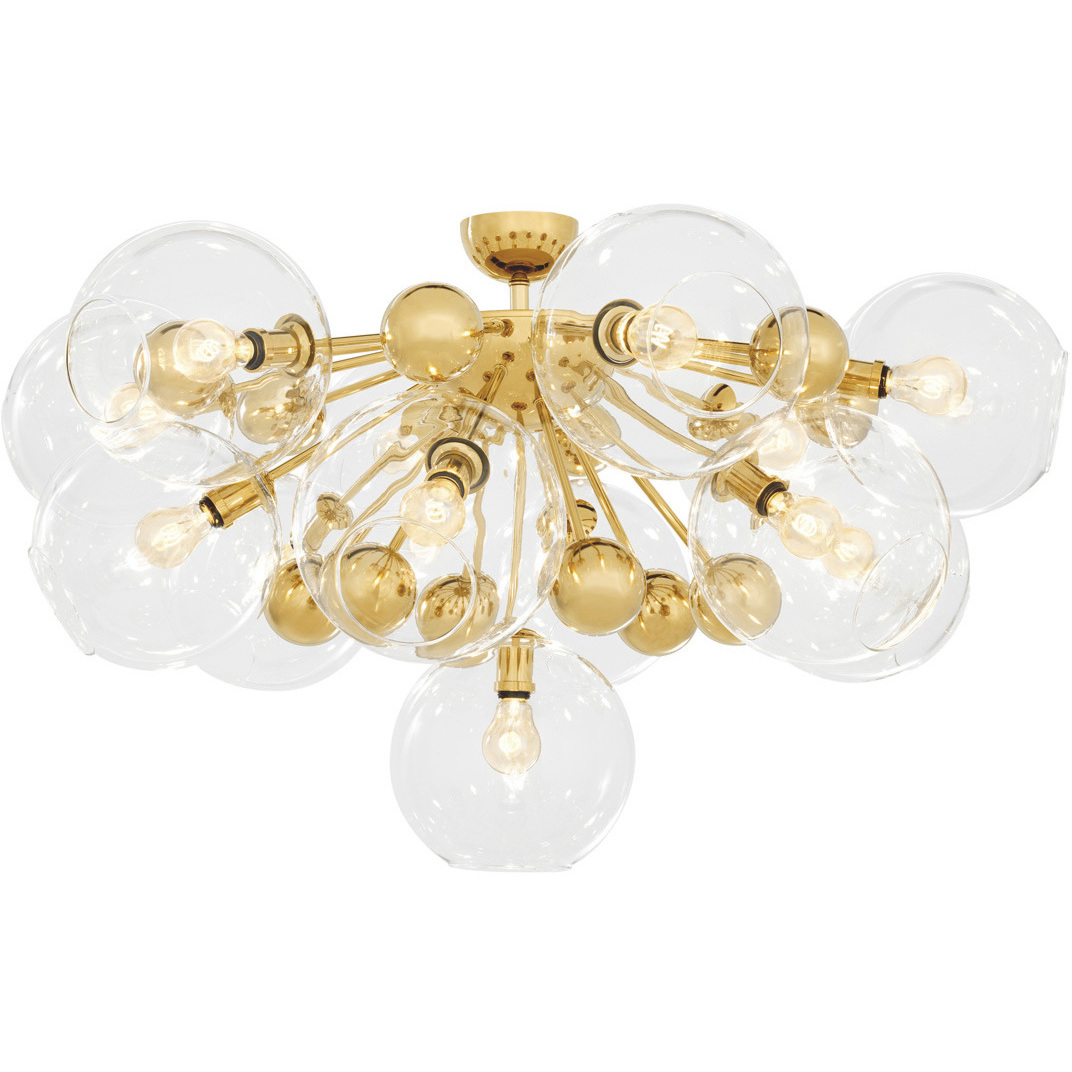 Soleil 13 Light 35.43 inch Gold and Clear Glass Ceiling Lamp Ceiling Light