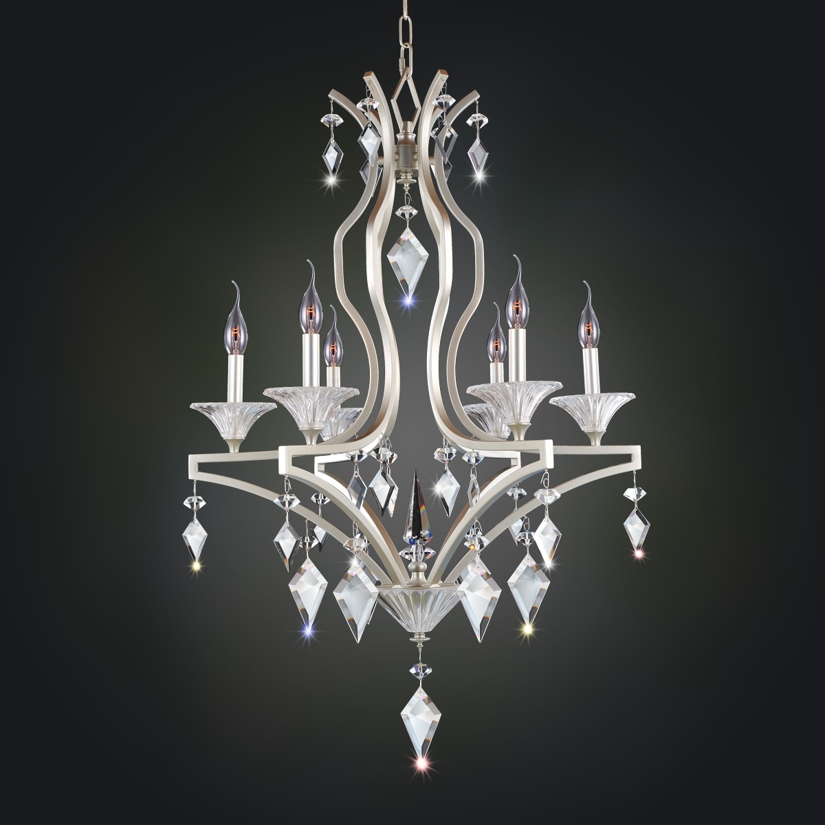 Florence 6 Light 26 inch Tarnished Silver Chandelier Ceiling Light