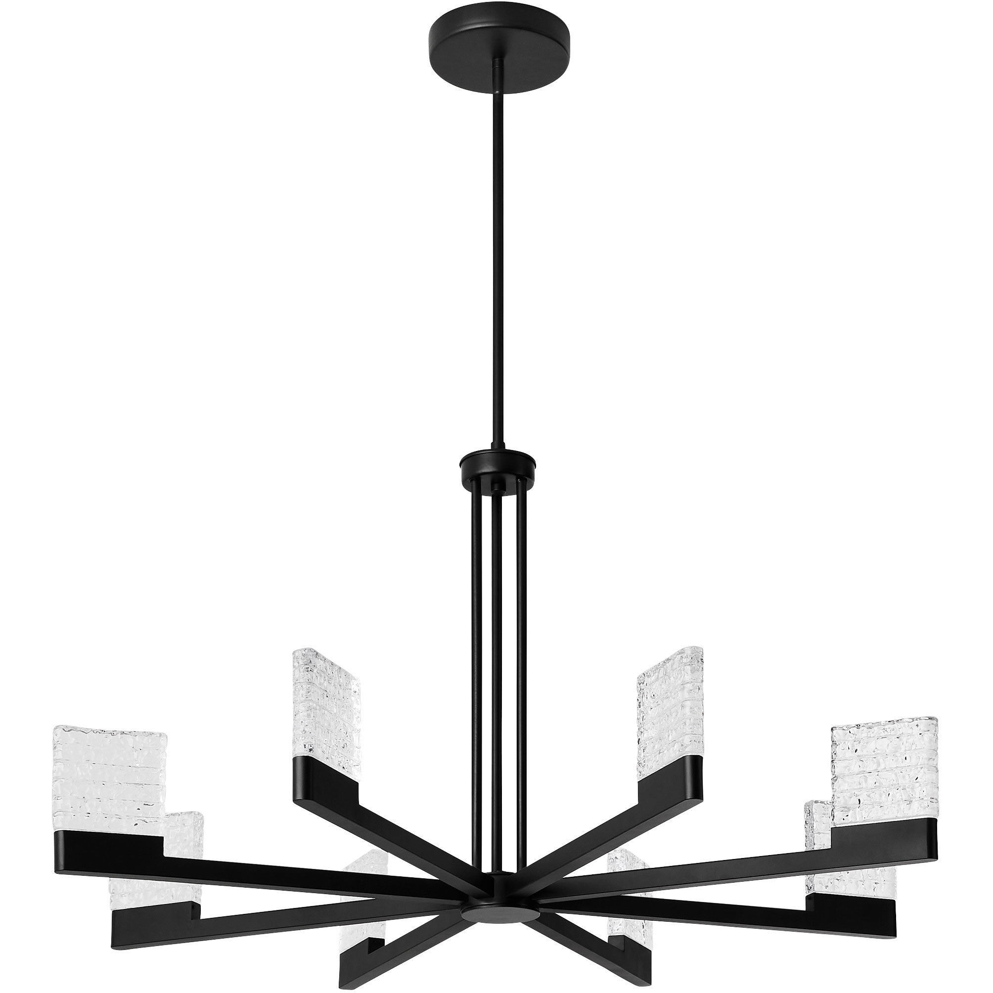 Gamma 8 Light 36 inch Black Chandelier Ceiling Light