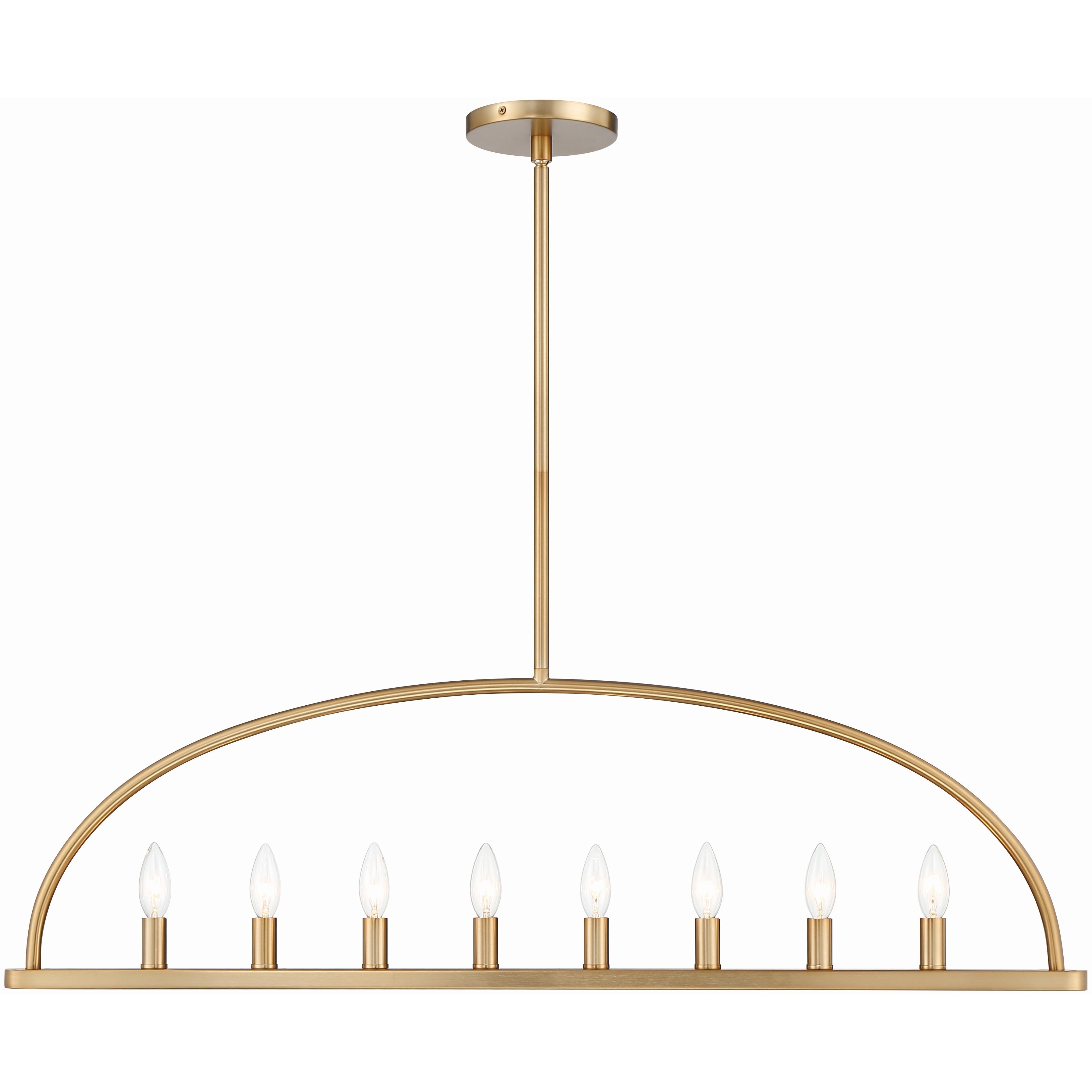 Abbott 8 Light 42 inch Vibrant Gold Linear Chandelier Ceiling Light