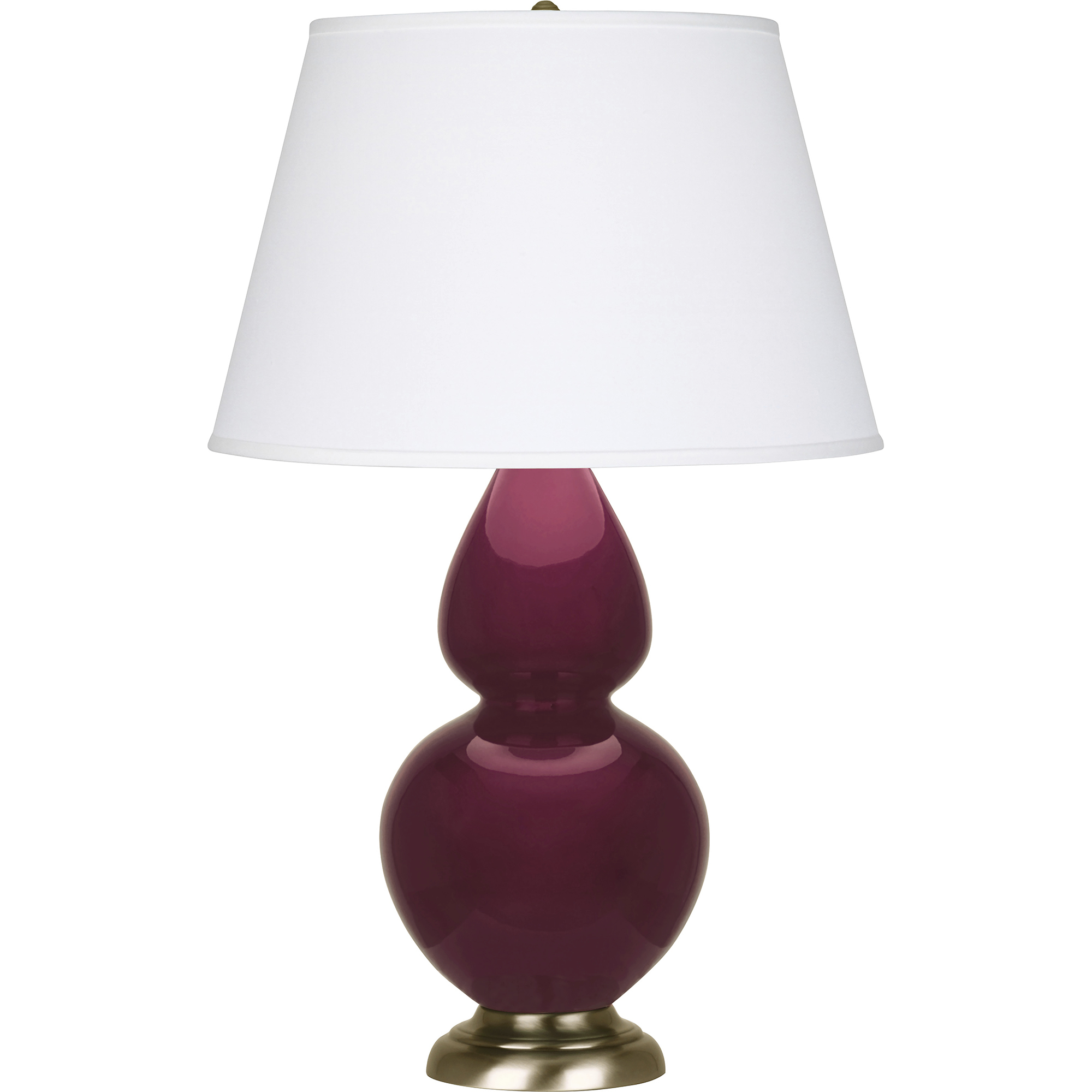 Robert Abbey Double Gourd 31 inch 150 watt Sugar Plum with Antique Brass Table Lamp Portable Light in Pearl Dupioni SM20X - Open Box