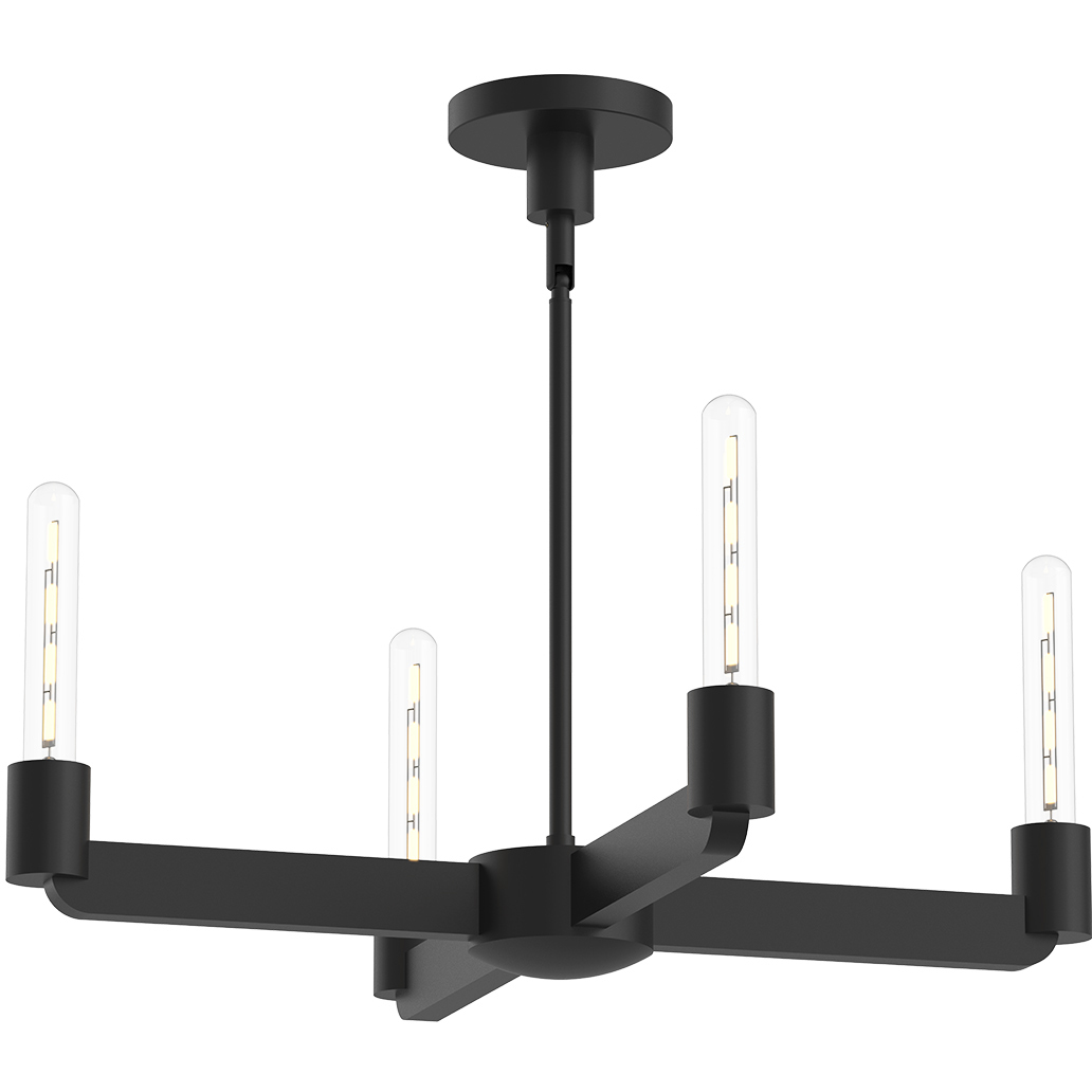 Alora Mood Claire 4 Light 25 inch Matte Black Chandelier Ceiling Light