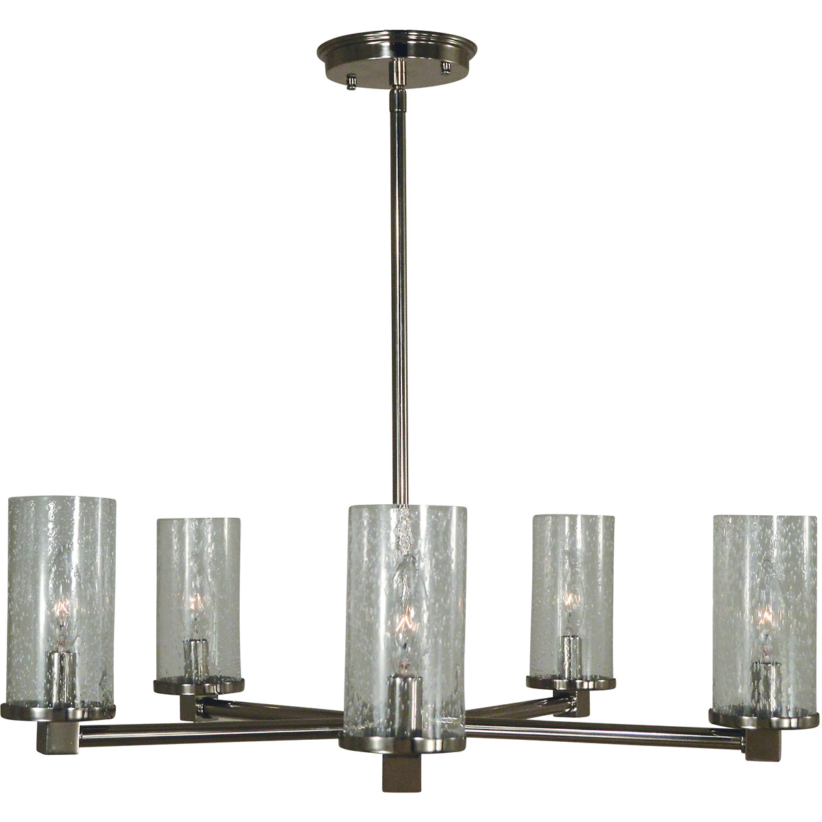 Lexi 5 Light 24 inch Brass Nickel Dining Chandelier Ceiling Light in Brushed Nickel