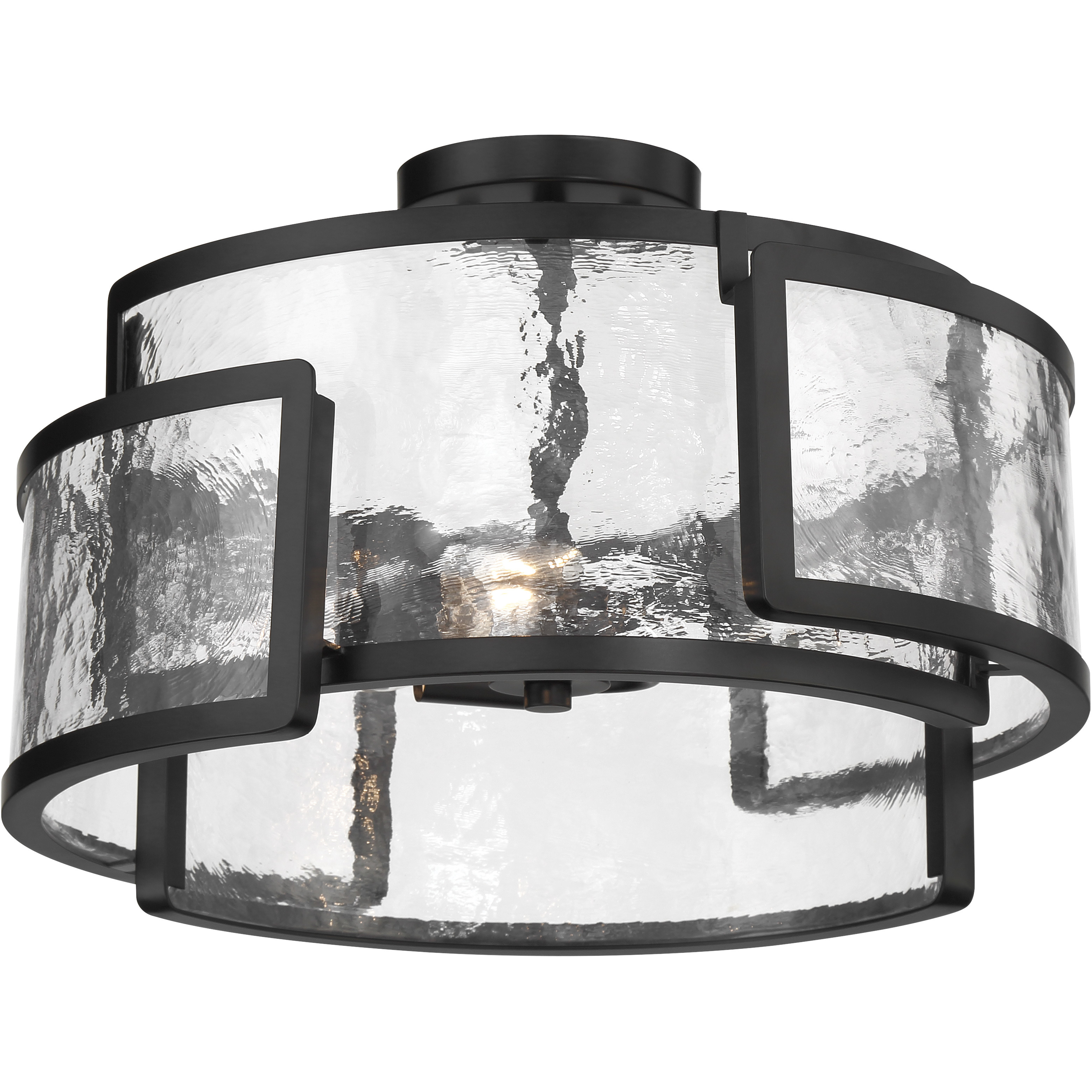 Bella Collina 3 Light 18 inch Coal Semi Flush Mount Ceiling Light