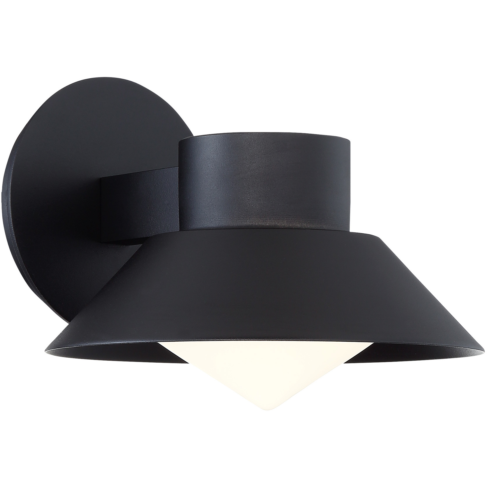 Oslo LED 6.5 inch Black Outdoor Wall Light in 8in.