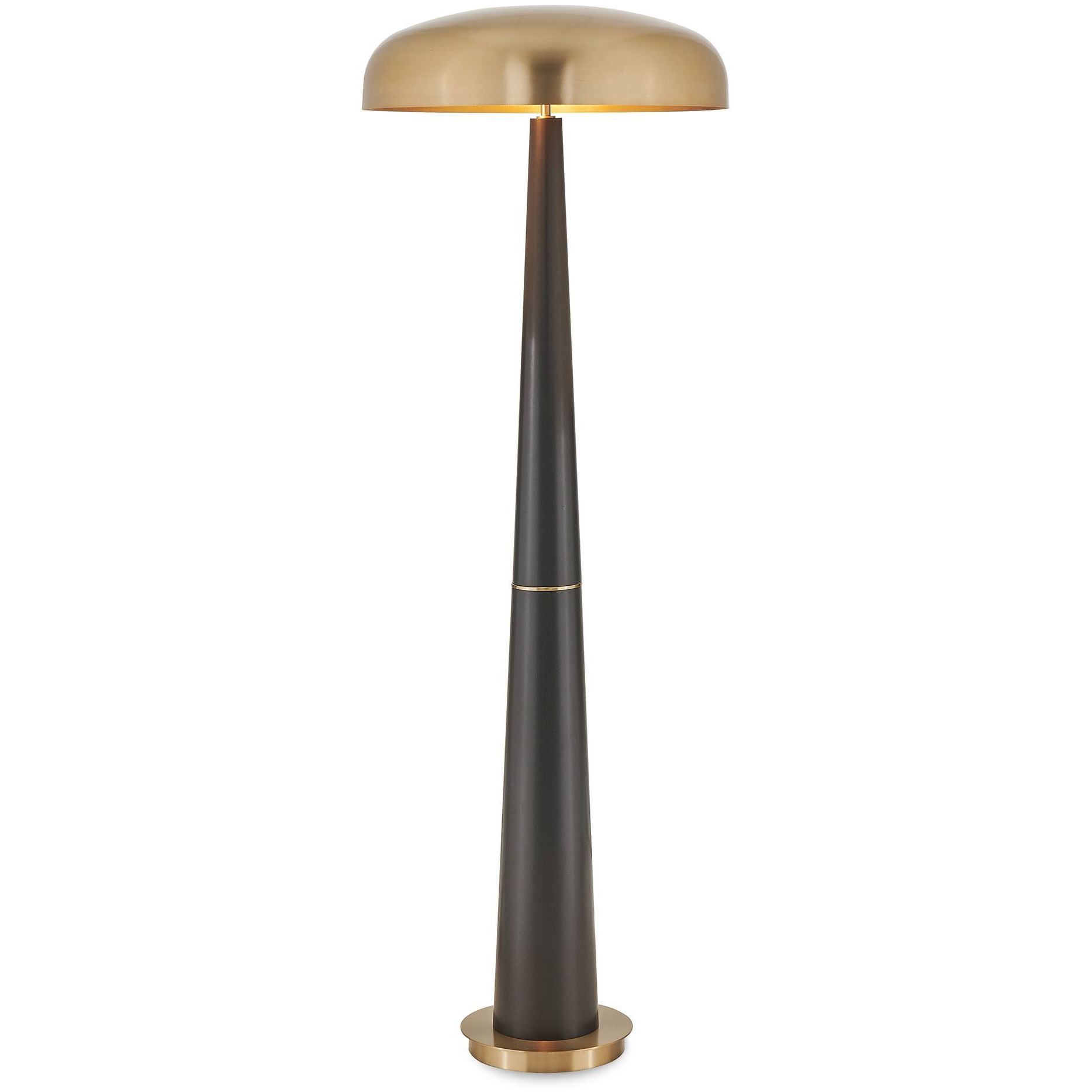Davis 65 inch 150 watt Black and Antique Brass Floor Lamp Portable Light