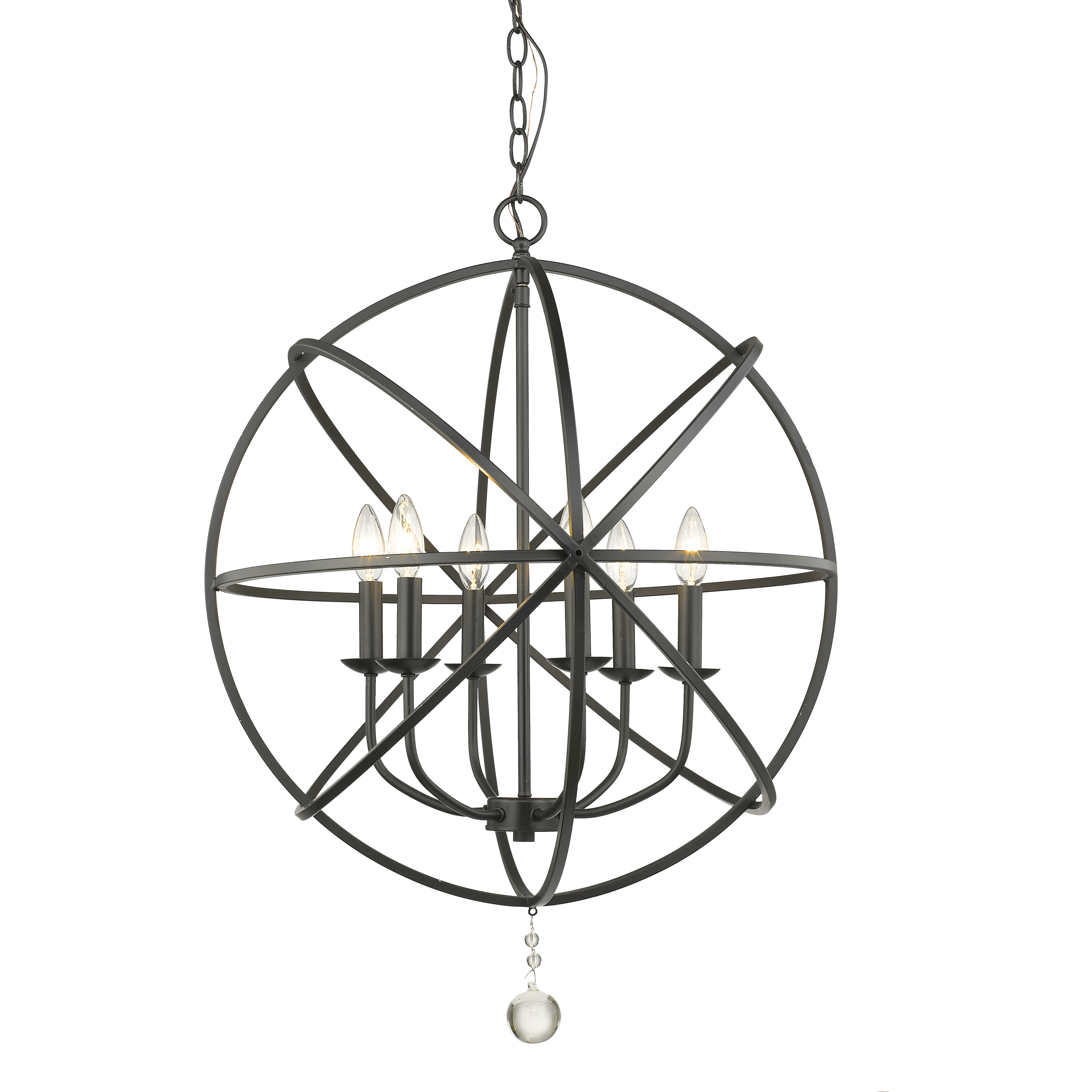 Tull 6 Light 24 inch Matte Black Chandelier Ceiling Light