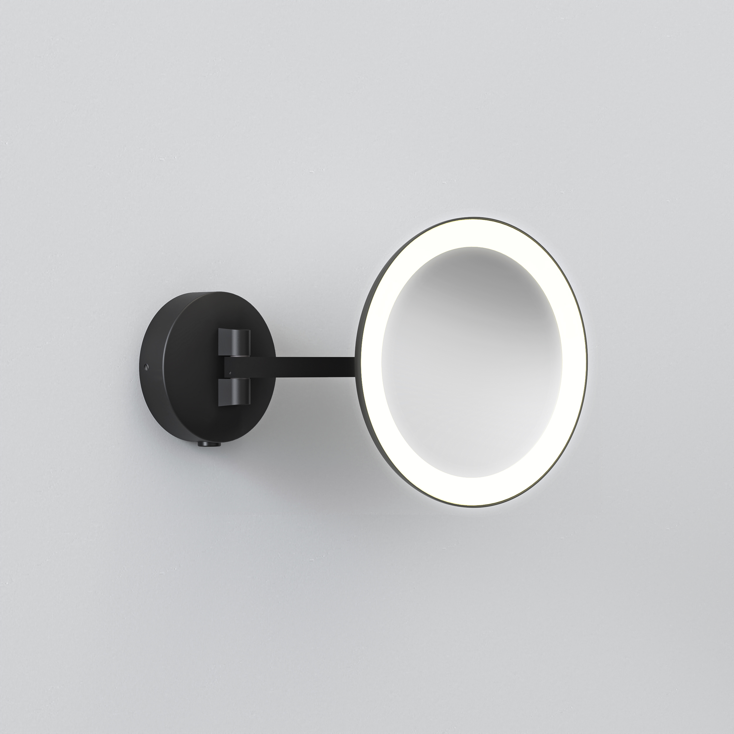 Mascali LED 11.26 inch Matte Black Bathroom Magnifying Mirror Wall Light