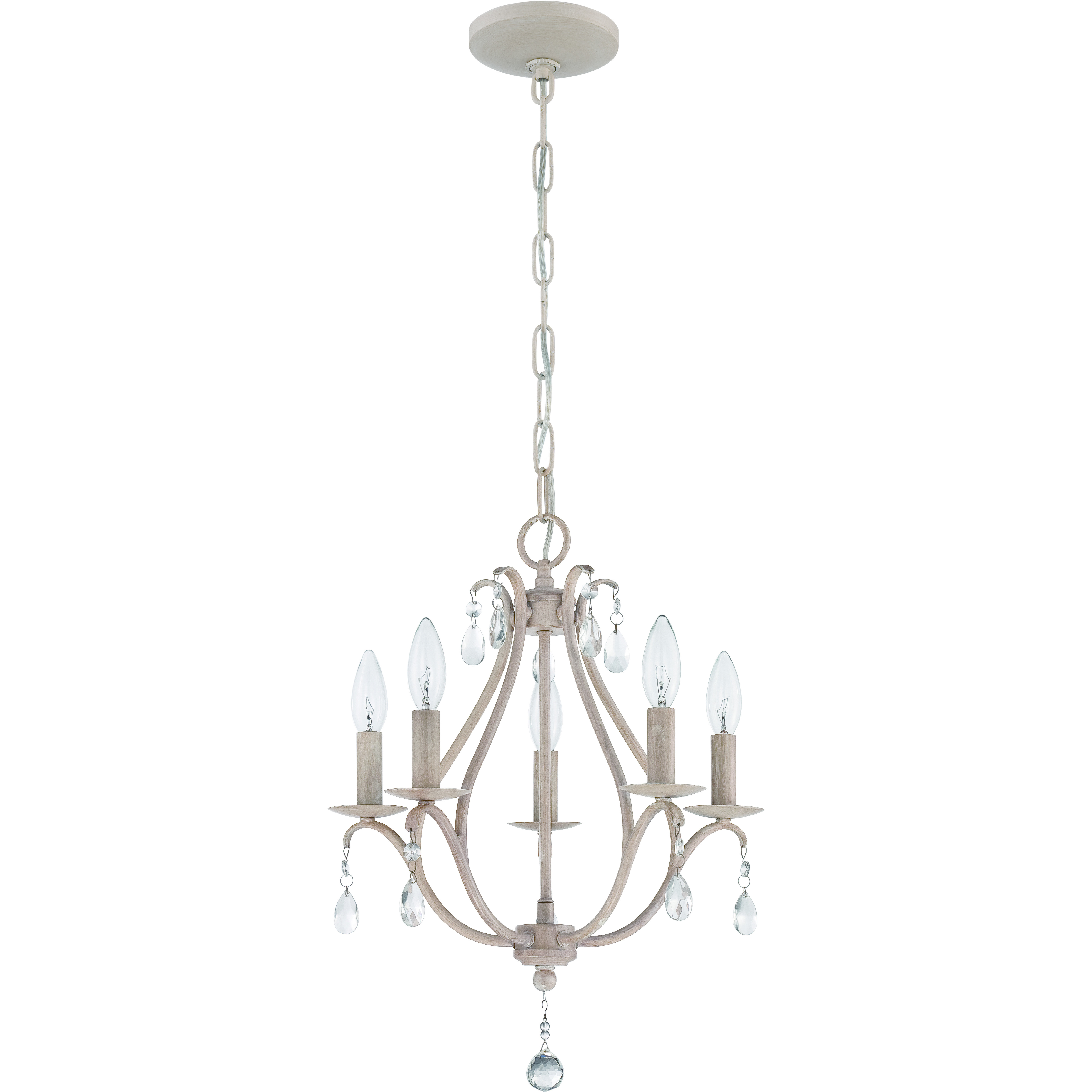 Jeremiah 5 Light 15 inch Antique Linen Mini Chandelier Ceiling Light