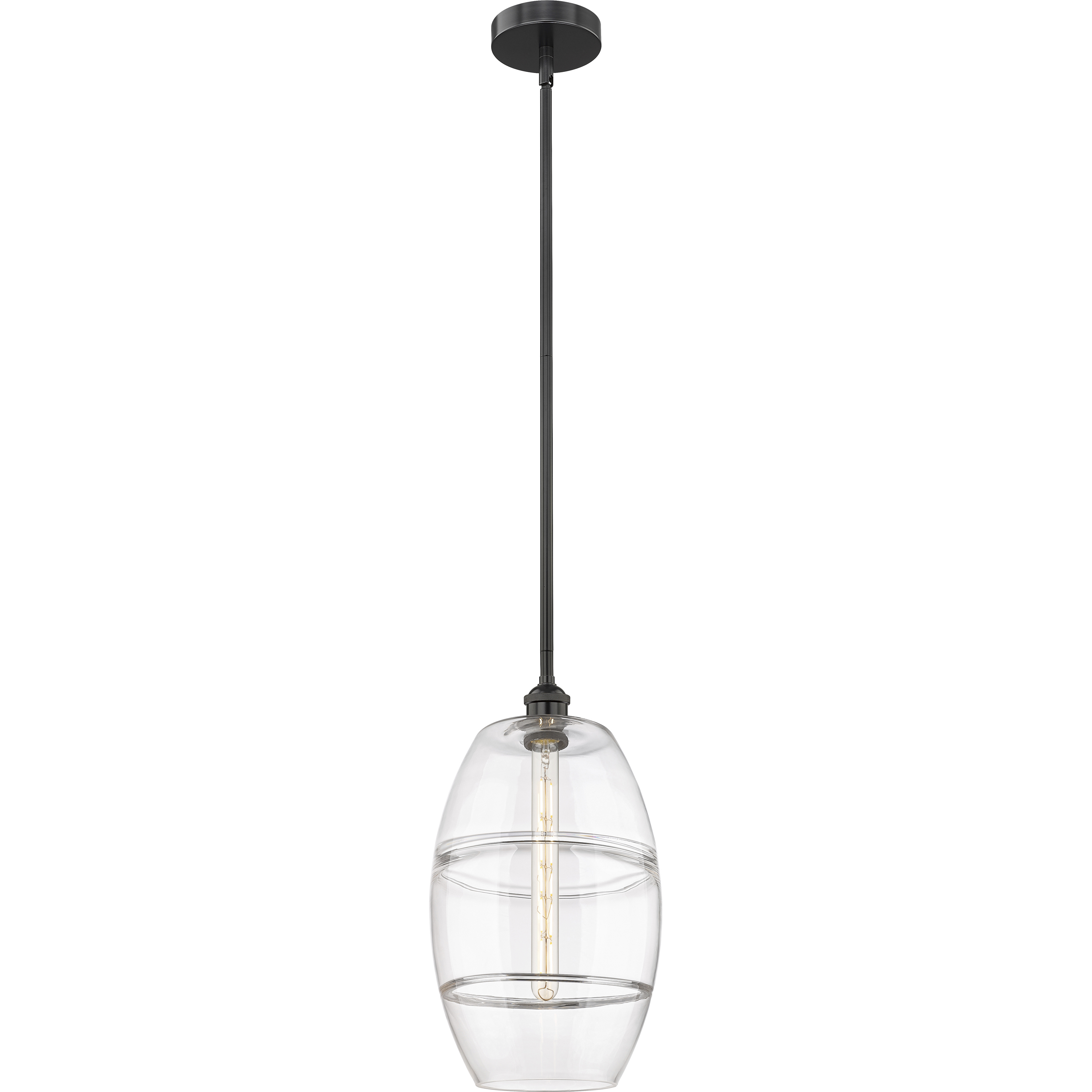 Edison Vaz 1 Light 10 inch Matte Black Stem Hung Mini Pendant Ceiling Light