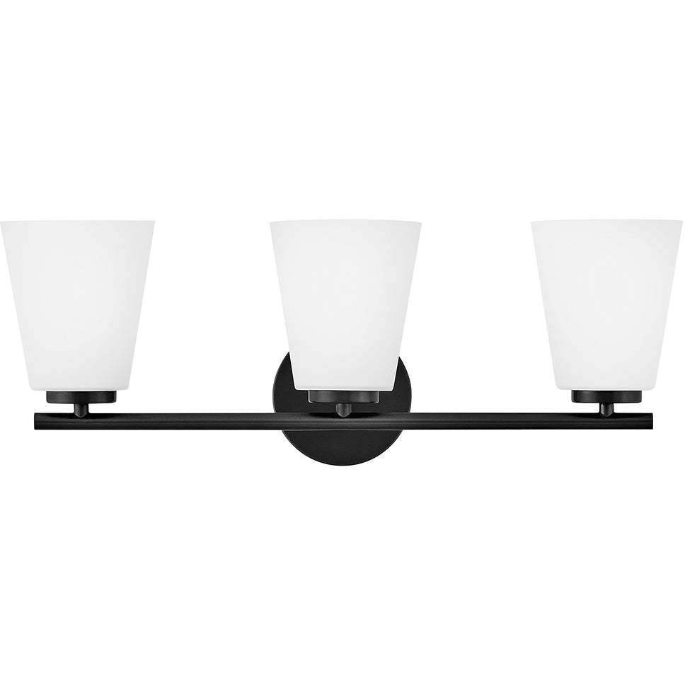 Bri 3 Light 24 inch Black Bath Light Wall Light