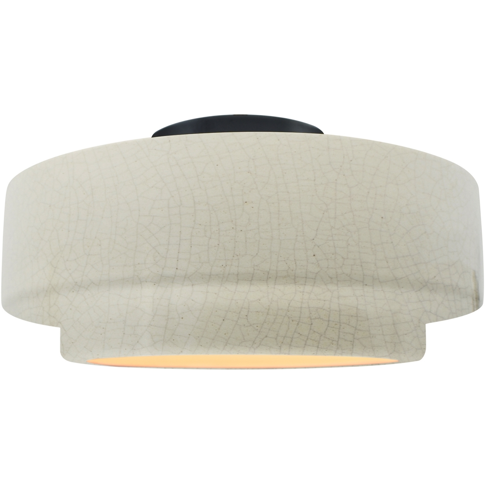 Radiance Collection - Tier LED 12 inch White Crackle Semi-Flush Ceiling Light, Form+Finish+Function