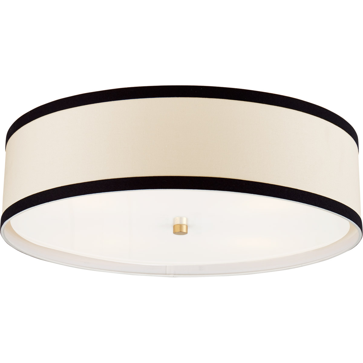 kate spade new york Walker 4 Light 24 inch Gild Flush Mount Ceiling Light in Cream Linen with Black Linen Trim, Large