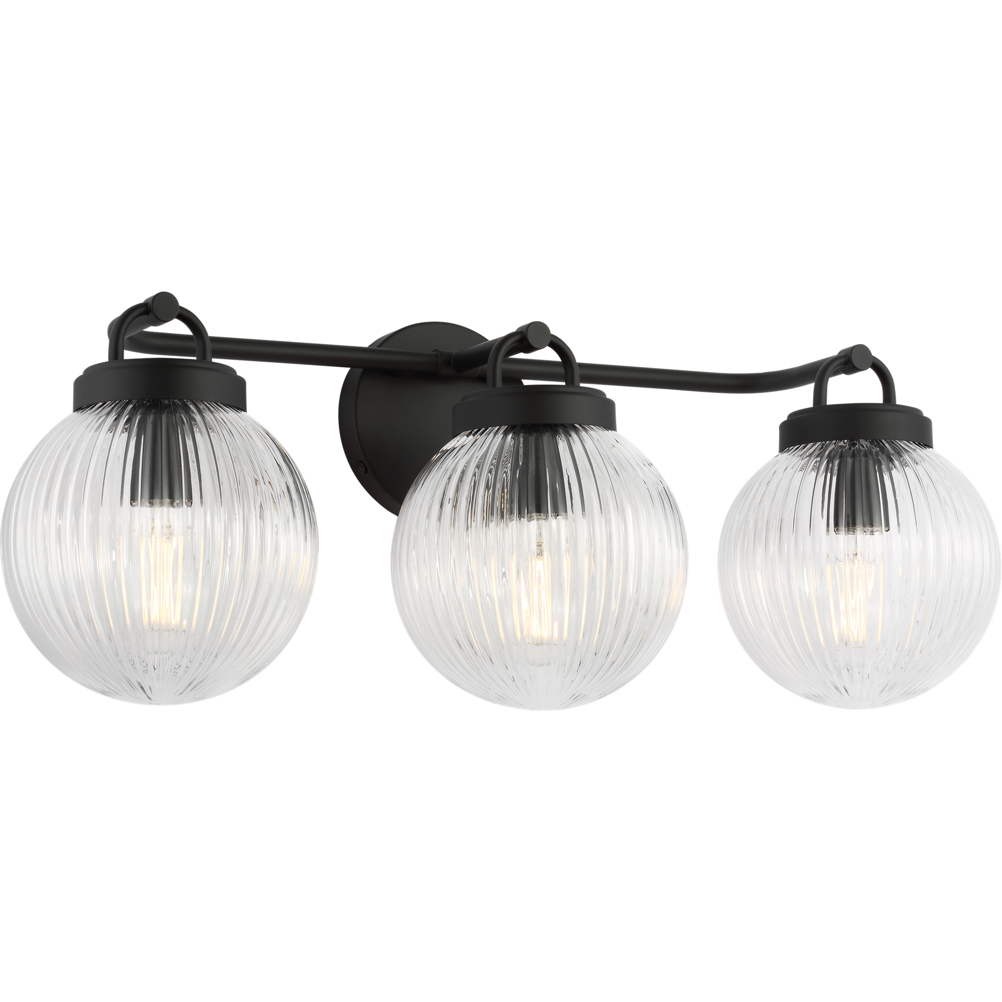 Drew & Jonathan Preston 3 Light 24 inch Midnight Black Bath Vanity Wall Light in Standard