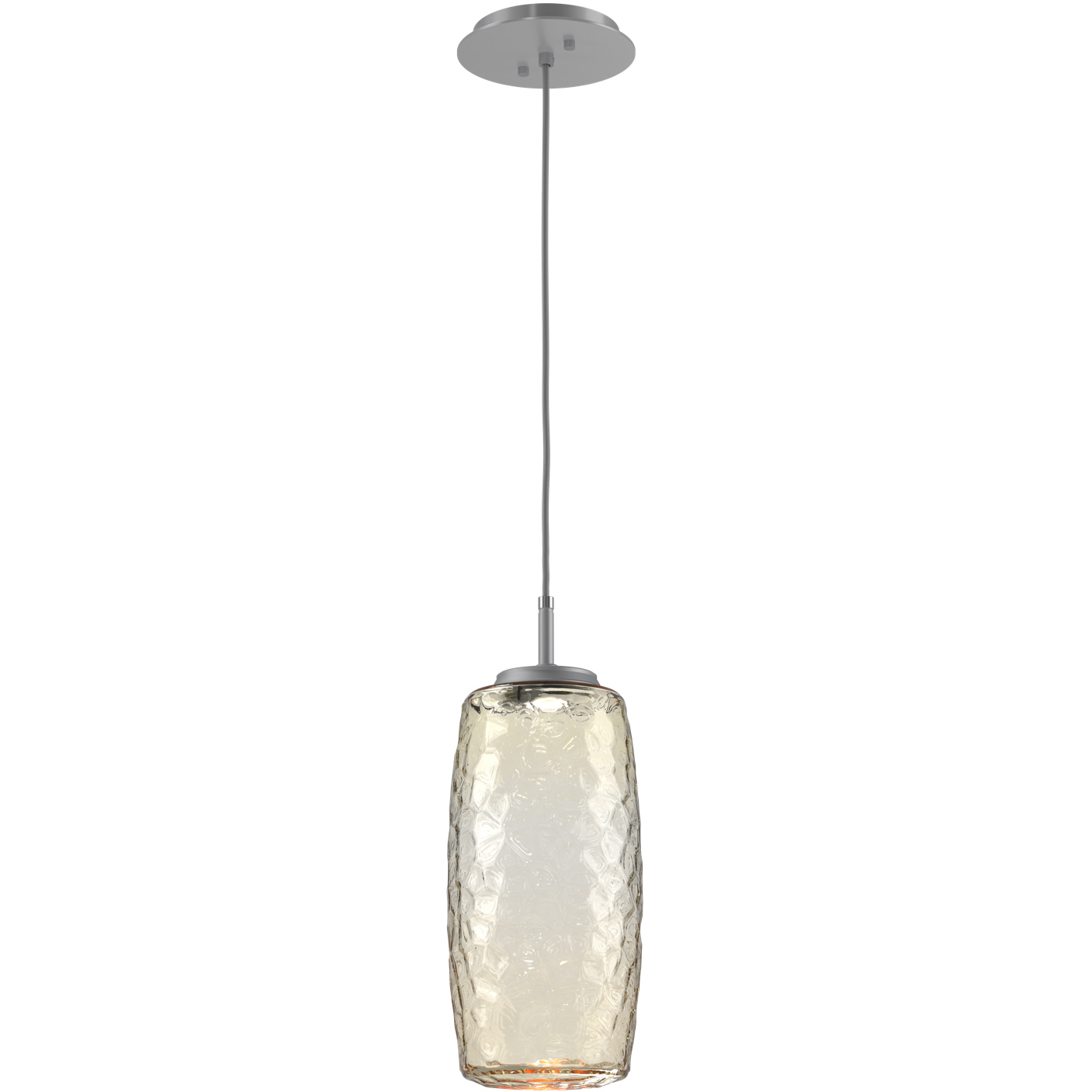Vessel LED Classic Silver Pendant Ceiling Light in Amber, 2700K LED, Large