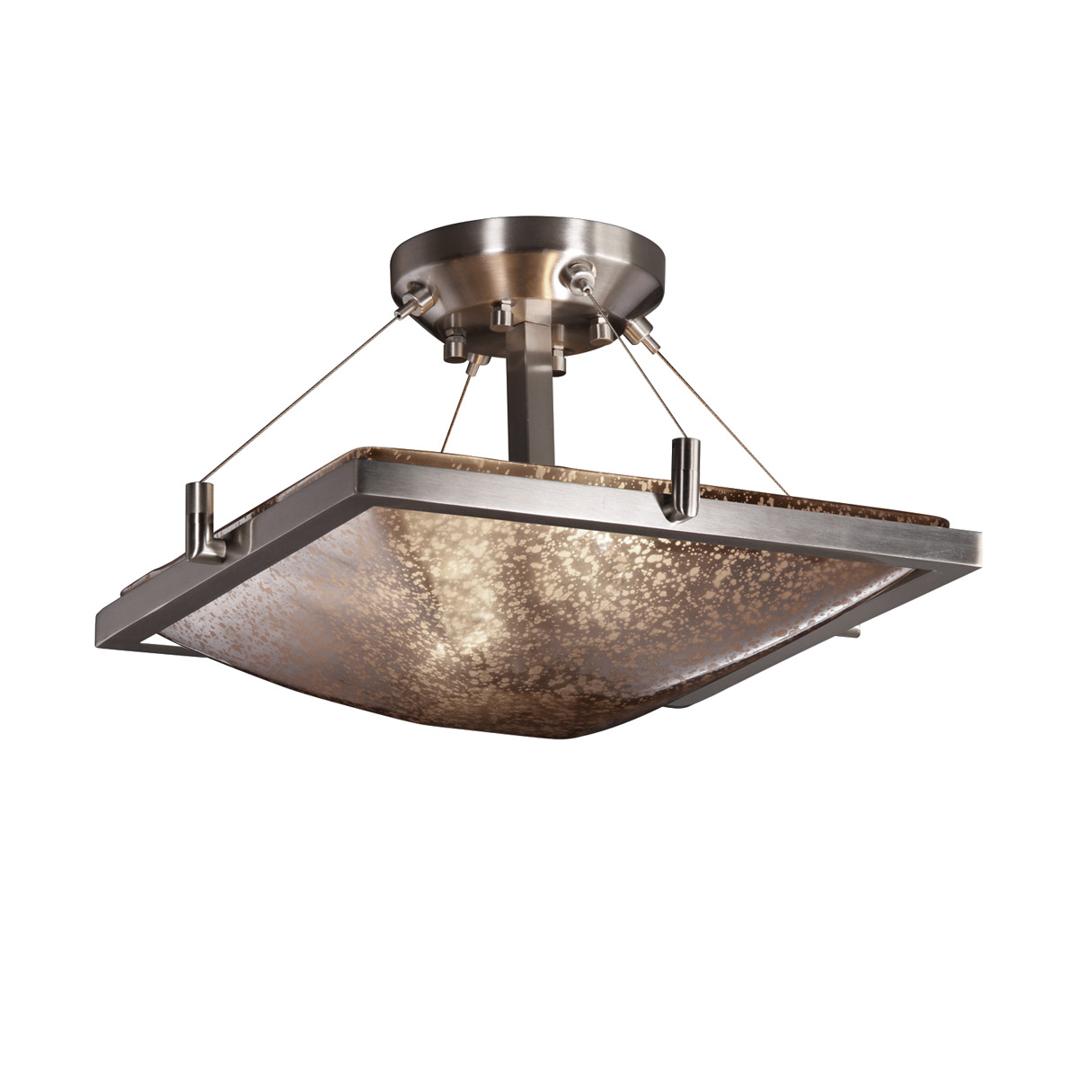 Fusion 2 Light 16 inch Brushed Nickel Semi-Flush Bowl Ceiling Light in Incandescent, Mercury Fusion