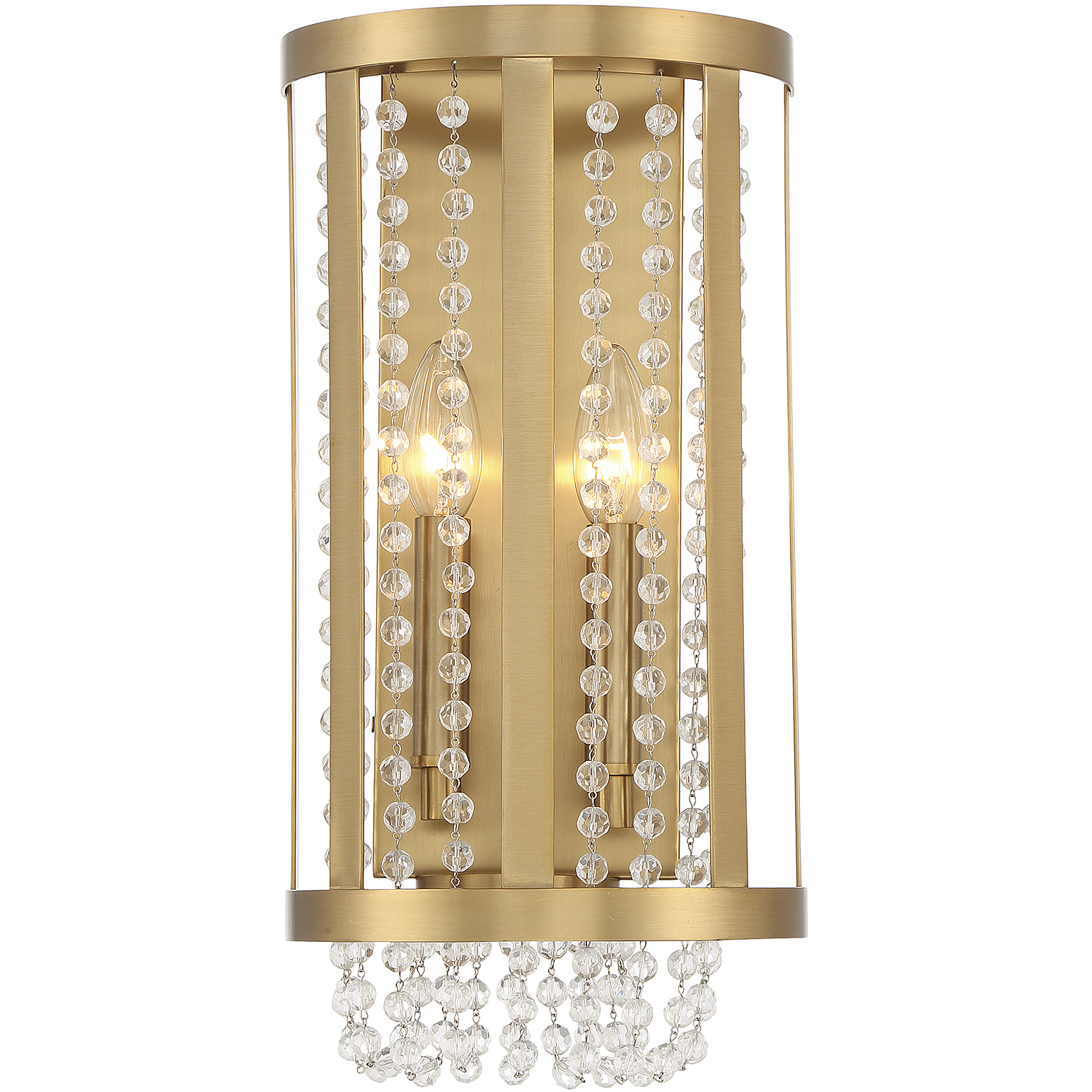 Mancini 2 Light 8 inch Warm Brass Wall Sconce Wall Light, Lighting One (Open)