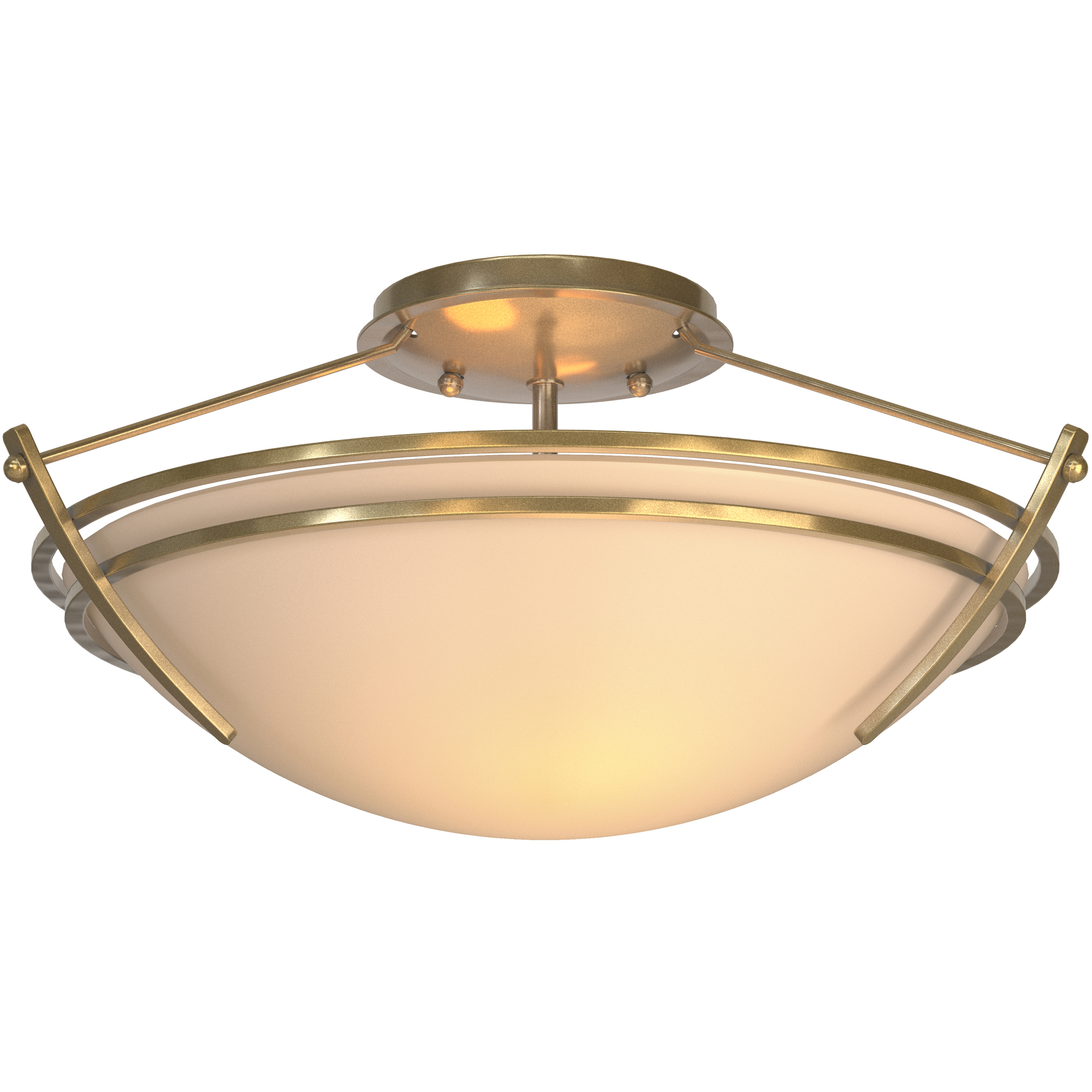 Presidio Tryne 2 Light 16.4 inch Modern Brass Semi-Flush Ceiling Light in Sand, Small