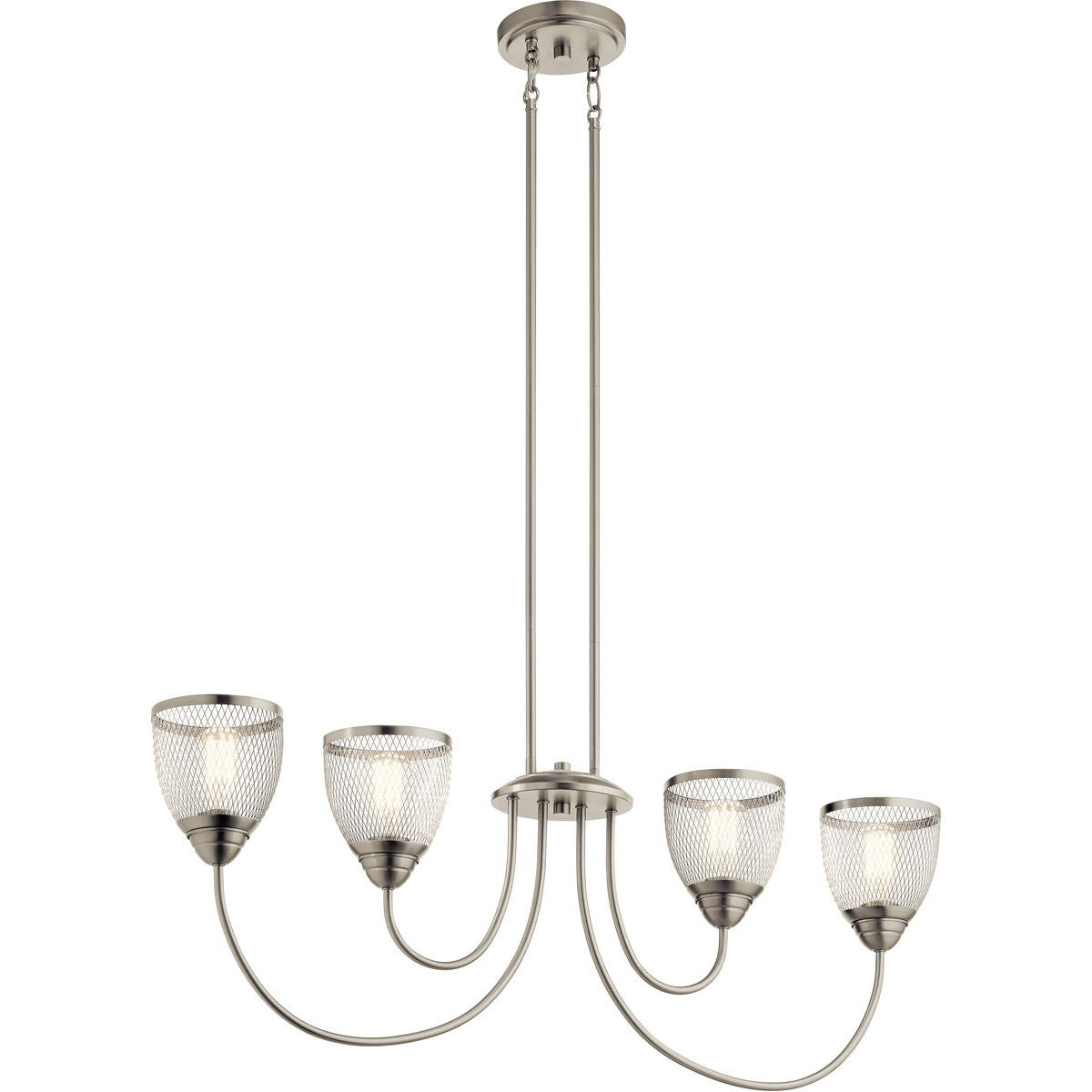 Voclain 4 Light 7 inch Brushed Nickel Chandelier Linear (Single) Ceiling Light, Single