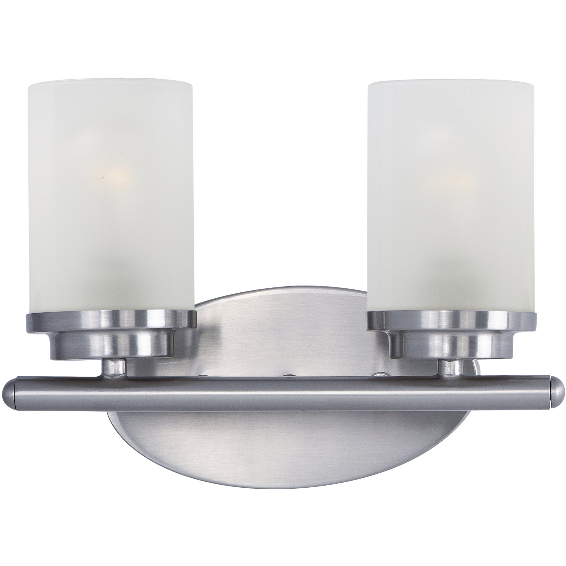 Corona 2 Light 12 inch Satin Nickel Bath Vanity Wall Light in Frosted