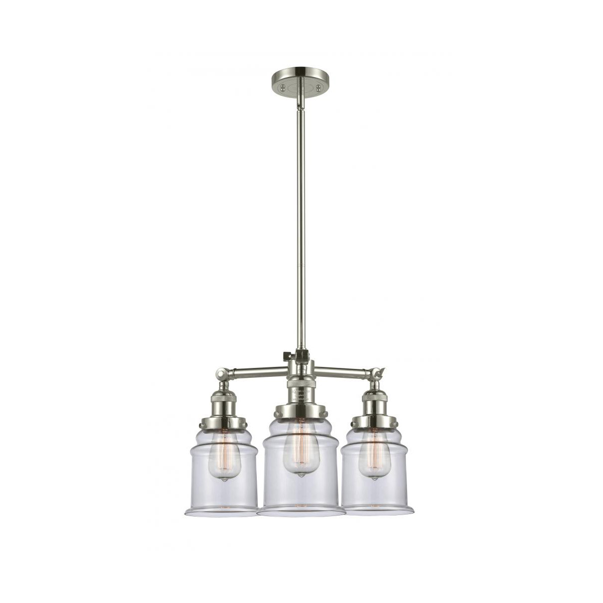 Franklin Restoration Canton LED 18 inch Polished Nickel Chandelier Ceiling Light in Clear Glass, Franklin Restoration