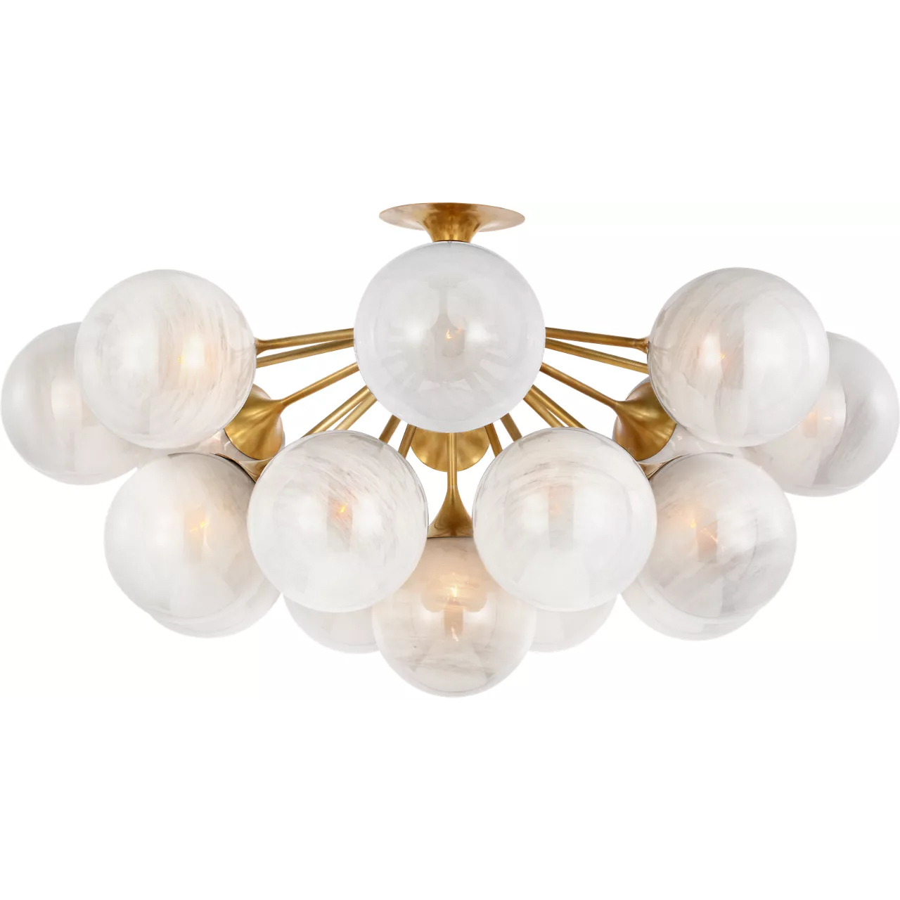 AERIN Cristol LED 43.25 inch Hand-Rubbed Antique Brass Flush Mount Ceiling Light