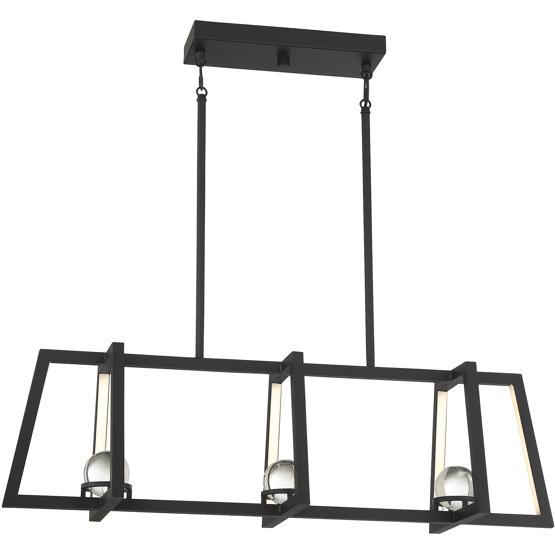 Haven LED 38 inch Matte Black Linear Chandelier Ceiling Light