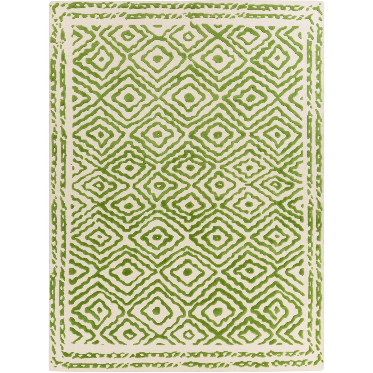 Atlas 36 X 24 inch Dark Green, Beige Rug