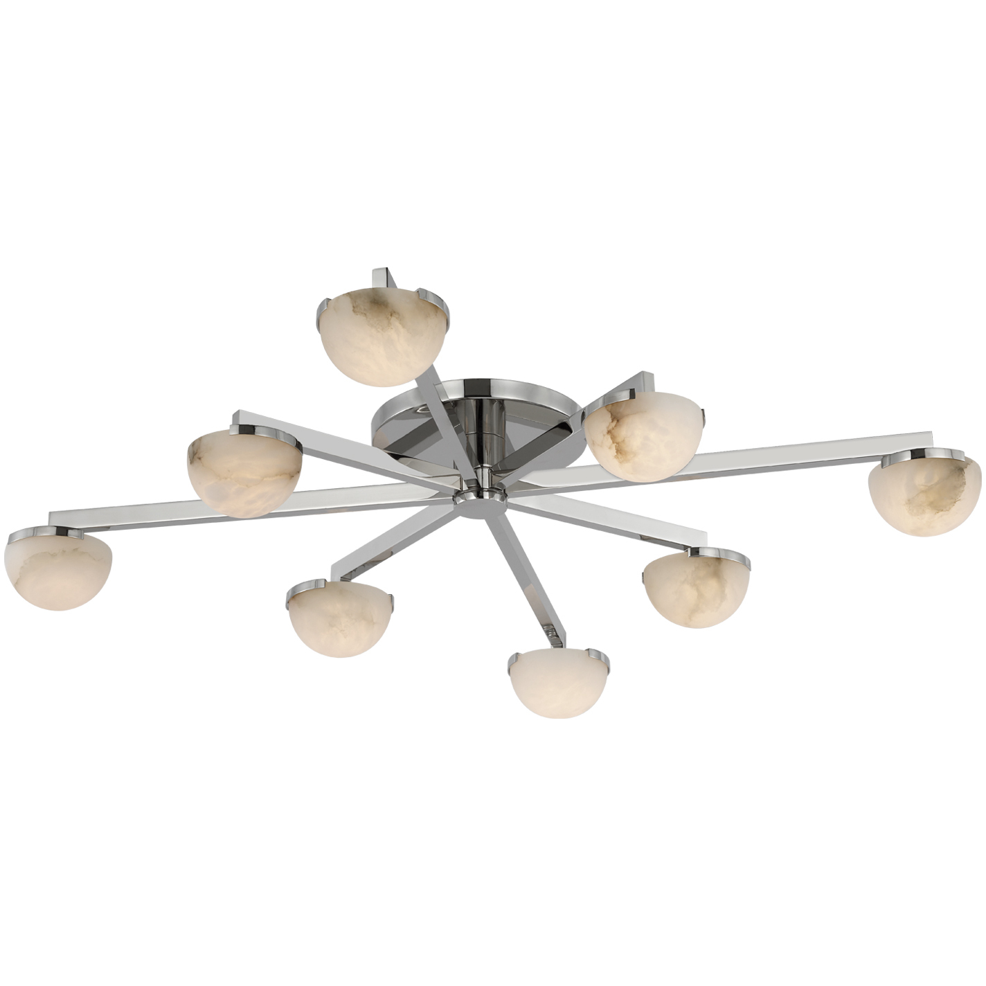 Kelly Wearstler Pedra LED 36 inch Polished Nickel Staggered Arm Flush Mount Ceiling Light, Large