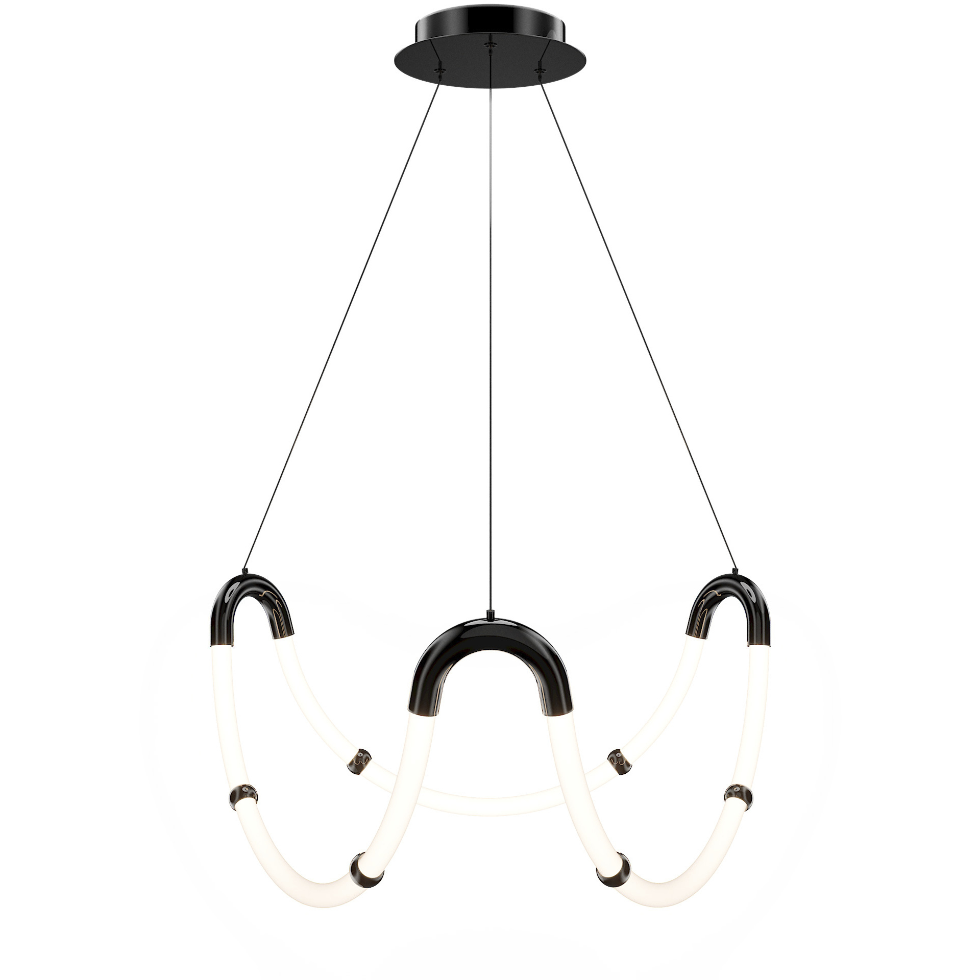Swathe LED 25.38 inch Black Chrome Chandelier Ceiling Light in Black/Chrome, dweLED
