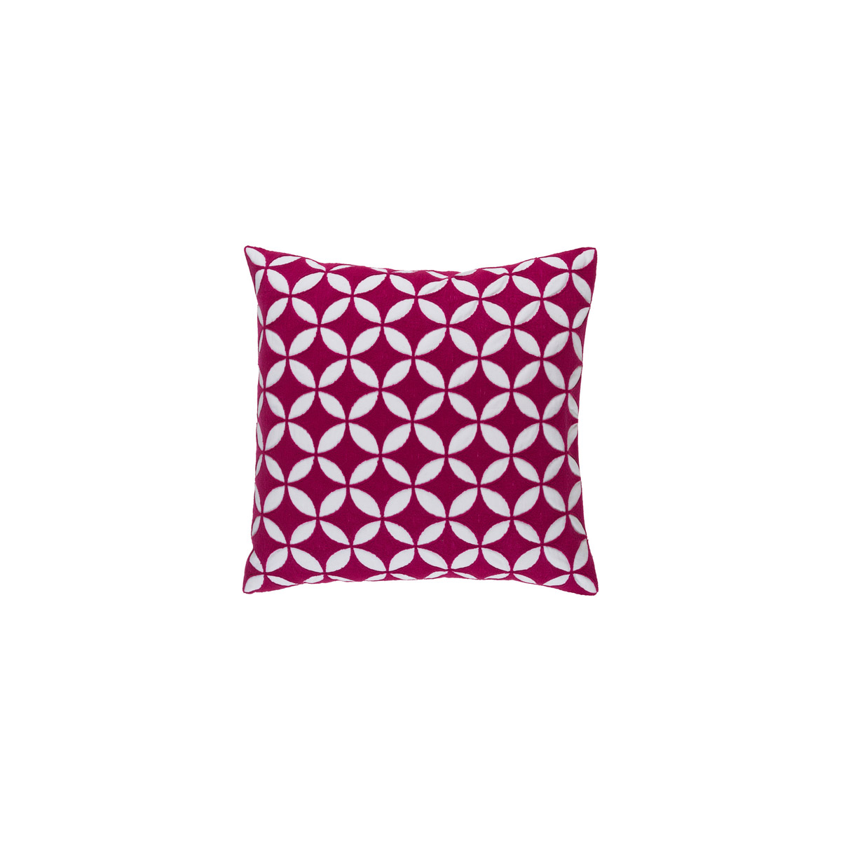 Perimeter 20 X 20 inch Bright Pink and White Throw Pillow