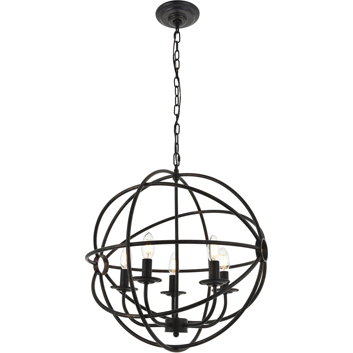 Octavia 5 Light 19.7 inch Dark Brown Pendant Ceiling Light in Dark Bronze