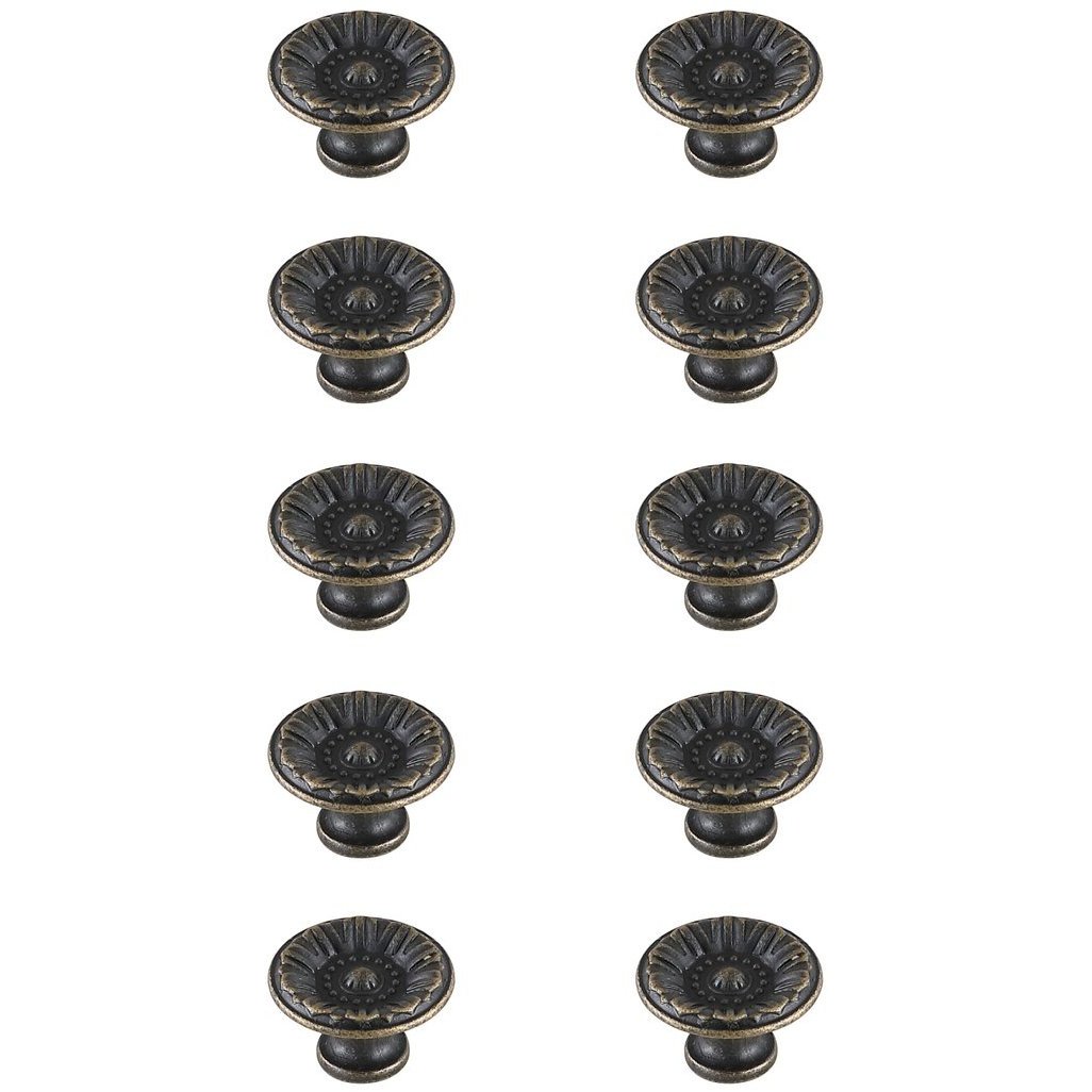 Corio Antique Bronze Hardware Cabinet Knob, Set of 10