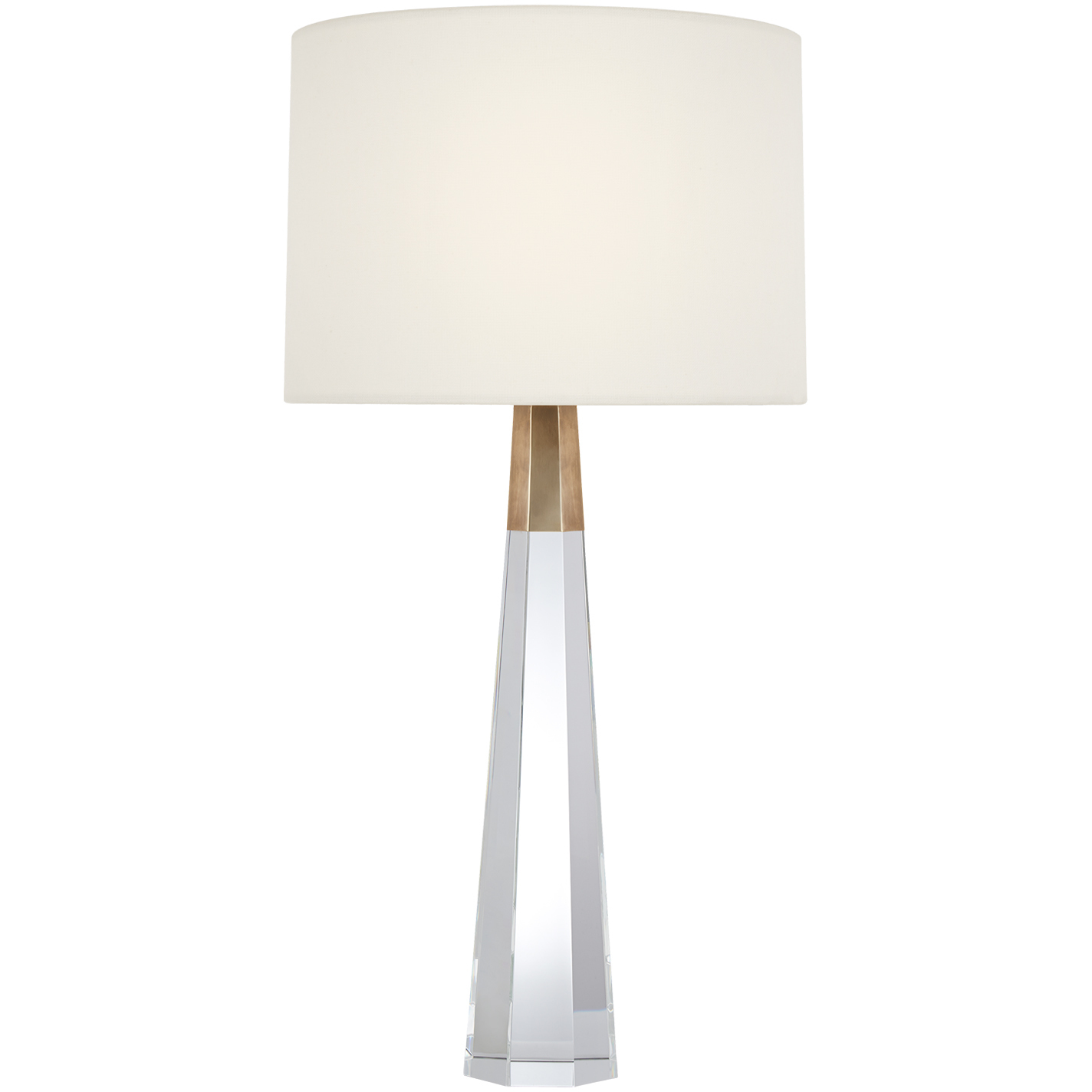 AERIN Olsen 32.5 inch 5 watt Crystal and Hand-Rubbed Antique Brass Cordless Table Lamp Portable Light