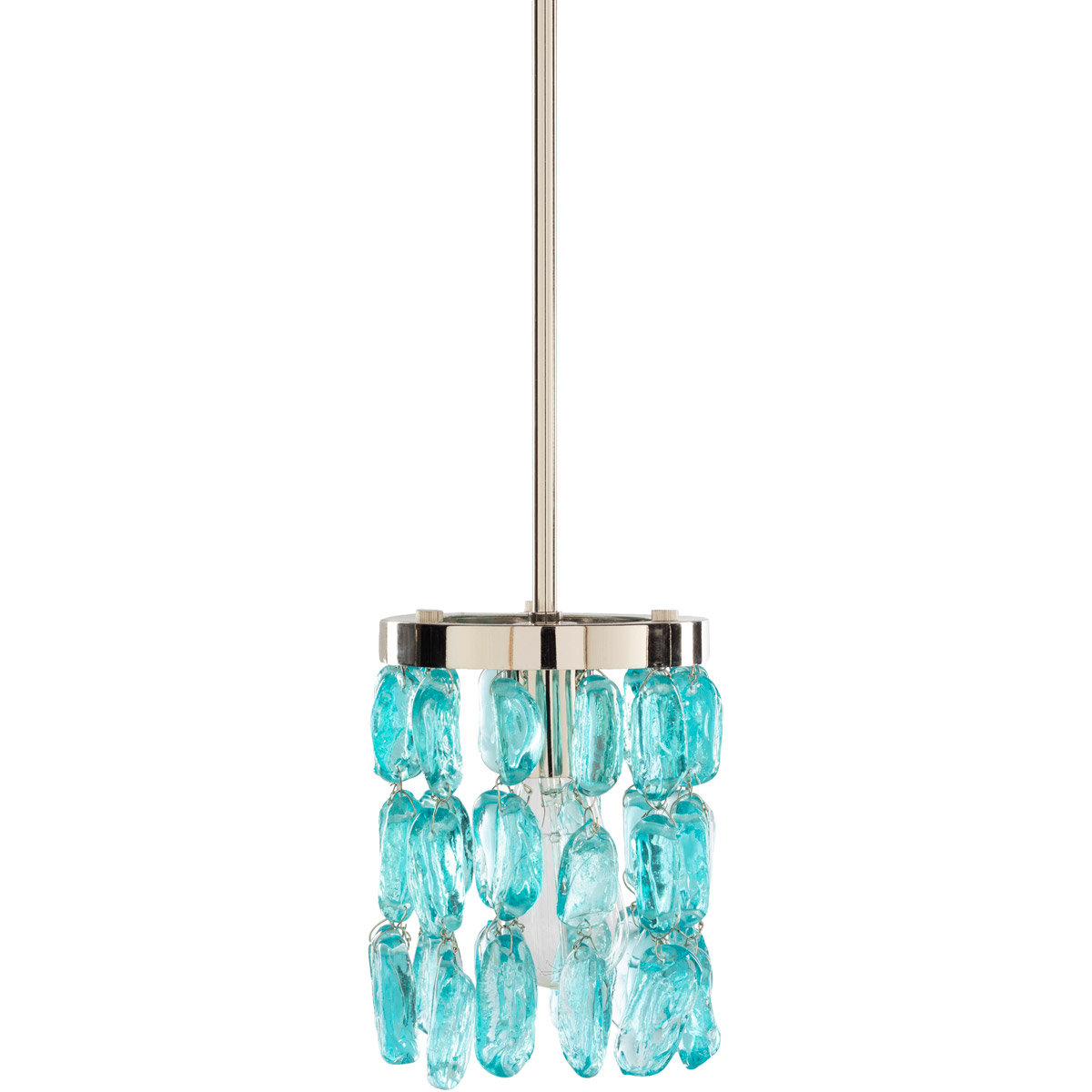 Aurelia 1 Light 6 inch Teal and Nickel Pendant Ceiling Light
