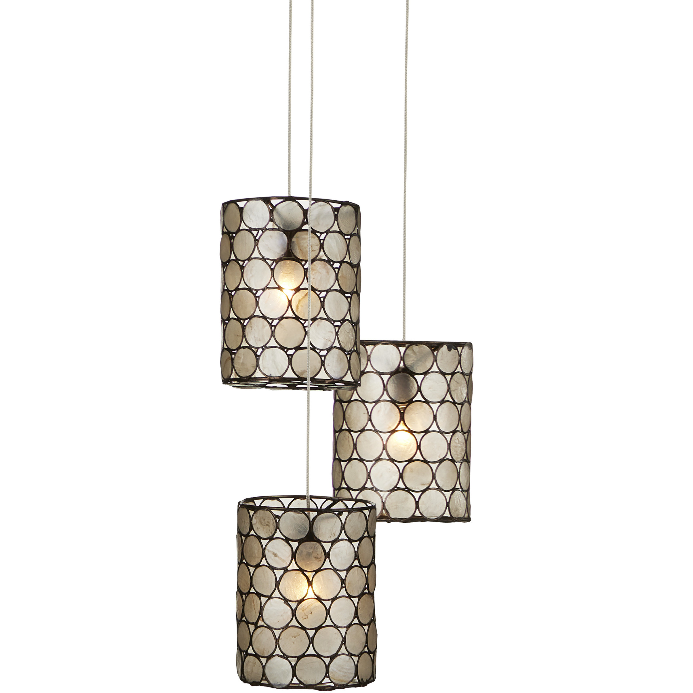 Regatta 3 Light 9.5 inch Silver Multi-Drop Pendant Ceiling Light