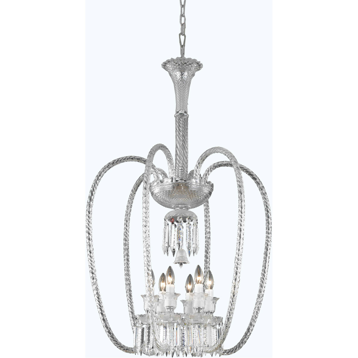 Majestic 6 Light 27 inch Chrome Chandelier Ceiling Light