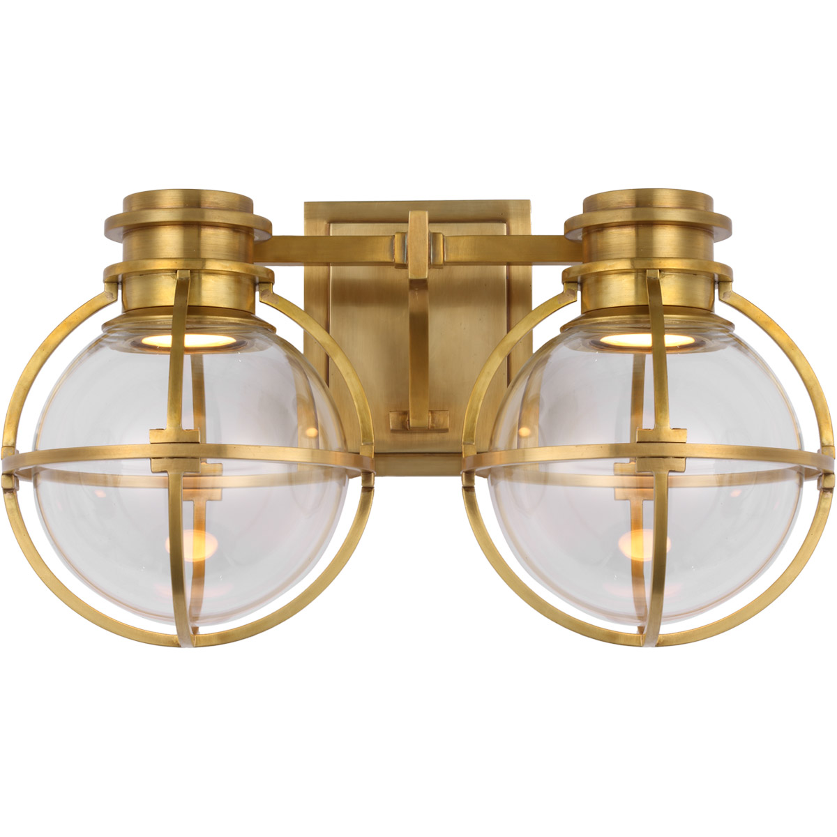 Chapman & Myers Gracie LED 14.25 inch Antique-Burnished Brass Double Bath Sconce Wall Light