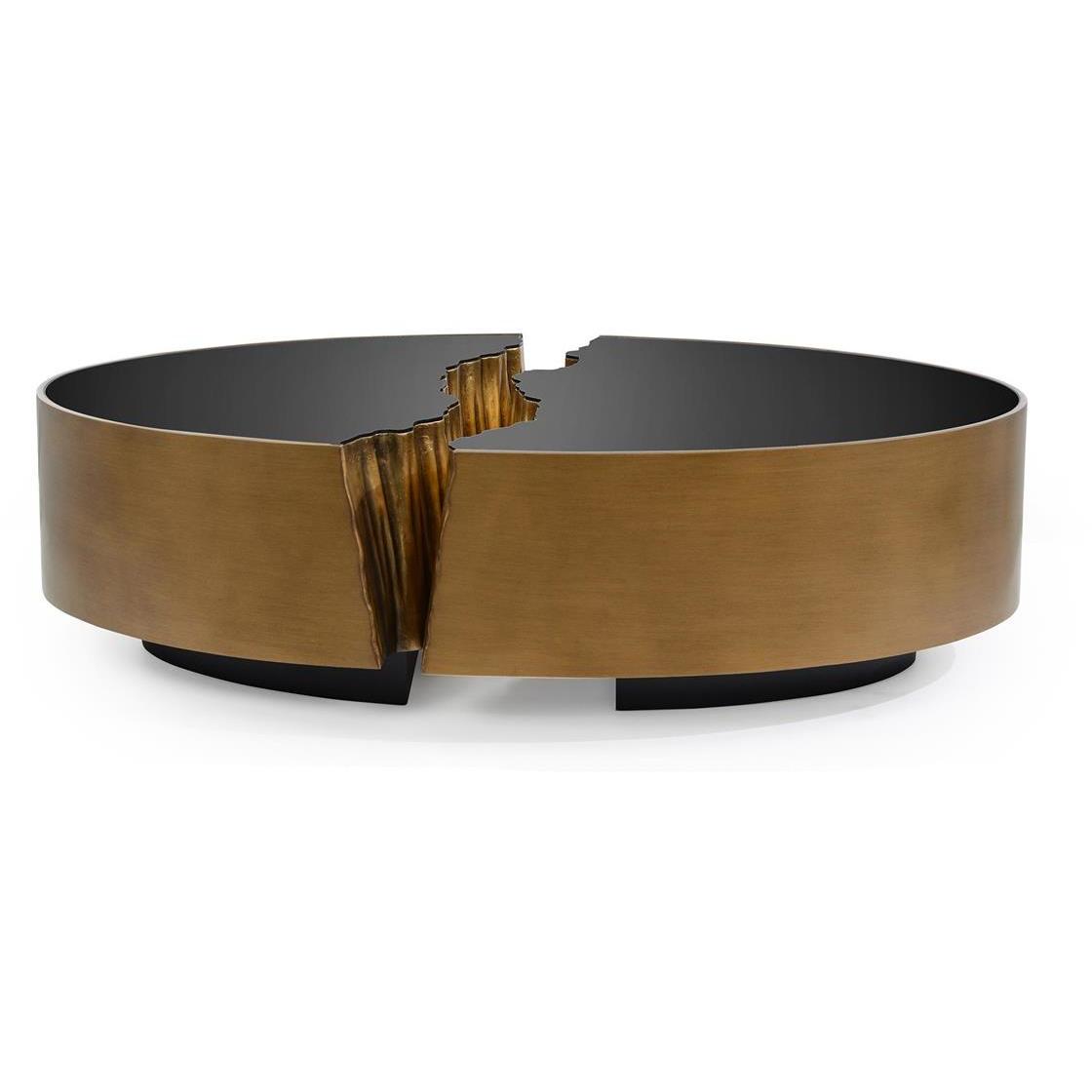 Fessura 59.5 X 36 inch Gold Cocktail Table