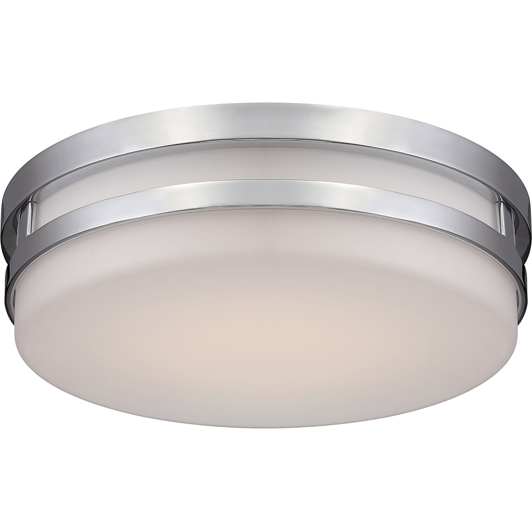 Vie LED 14 inch Brushed Nickel Flush Mount Ceiling Light in 3500K, dweLED