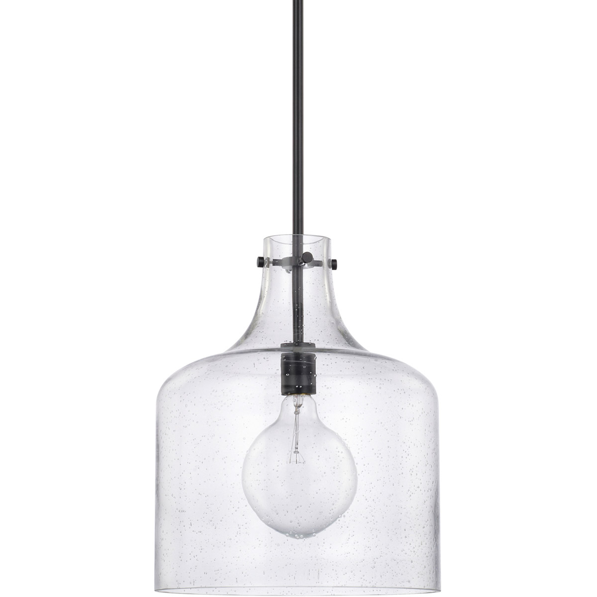 Elijah 1 Light 11.75 inch Matte Black Pendant Ceiling Light
