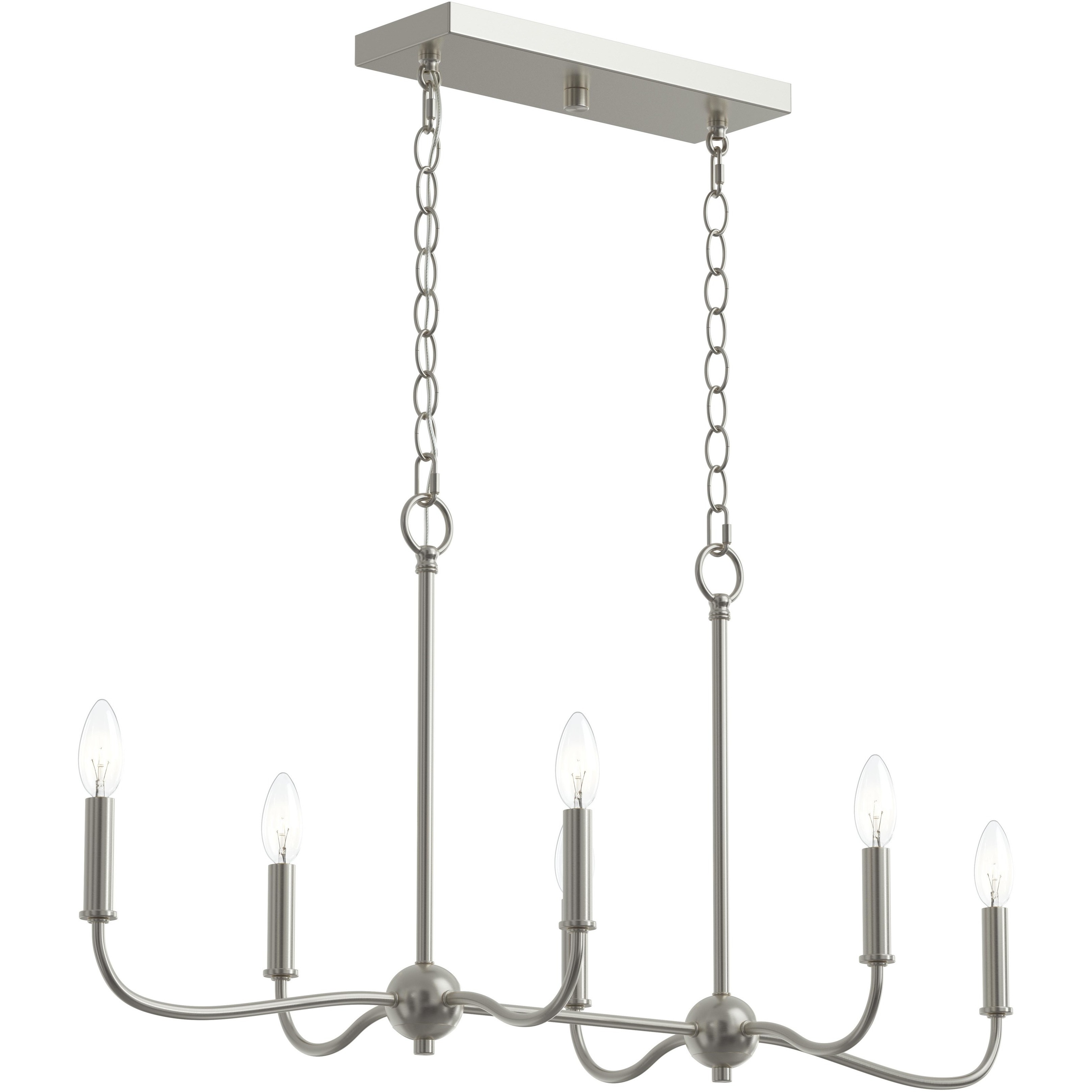 Ilia 6 Light 36 inch Brushed Nickel Island Chandelier Ceiling Light