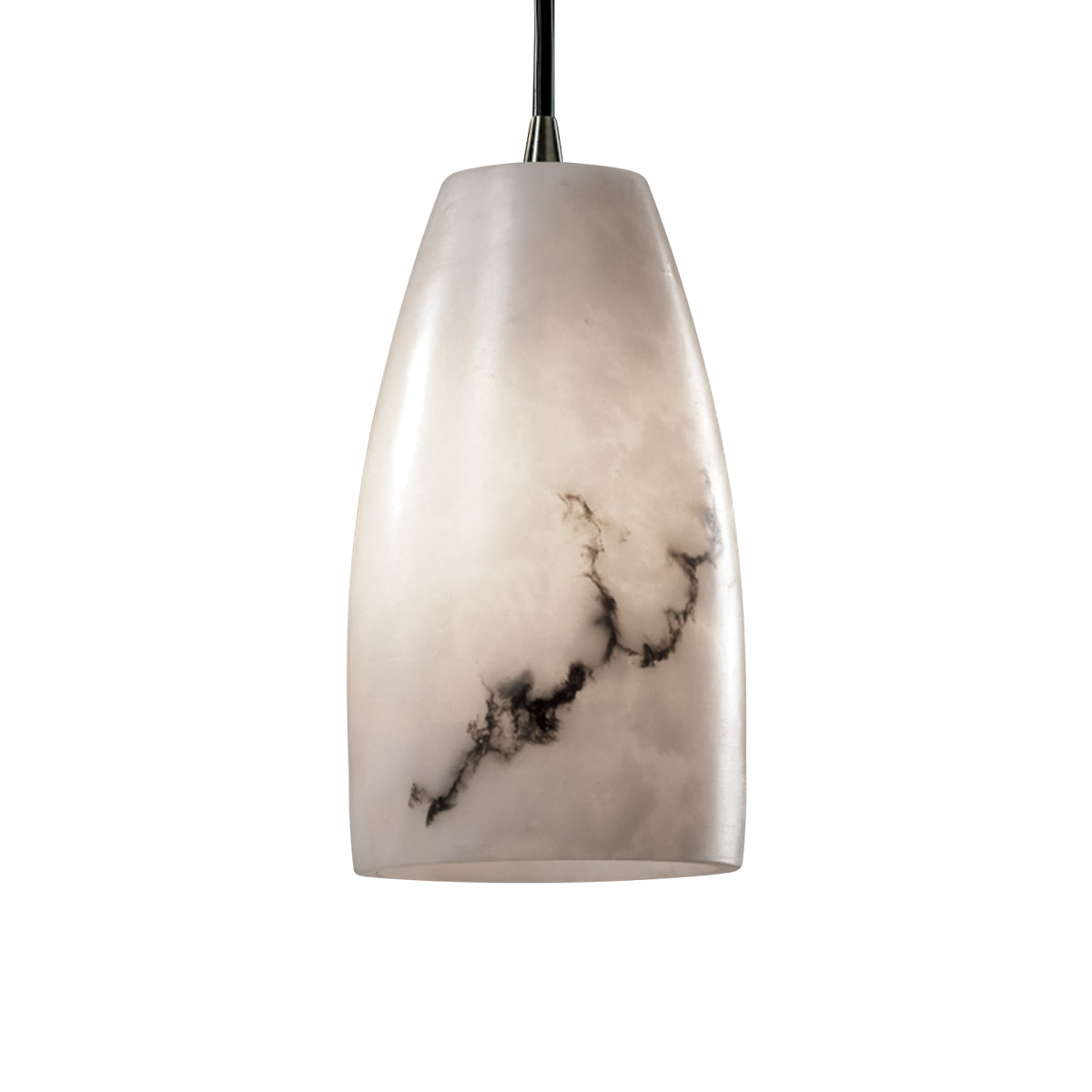 LumenAria 1 Light 5 inch Antique Brass Pendant Ceiling Light in Black Cord, Tall Tapered Cylinder